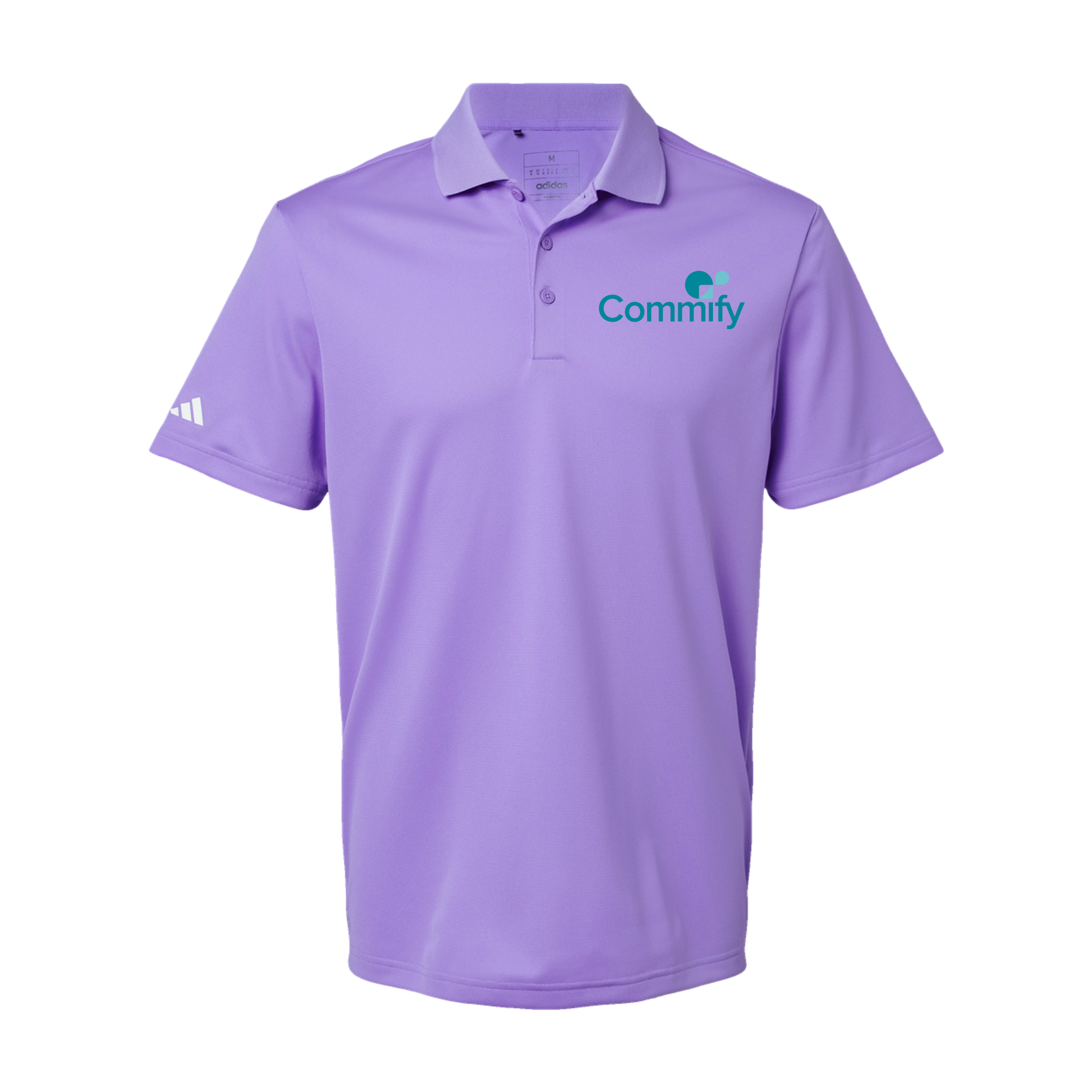commify-adidas-mens-sport-polo-shirt-embroidery-leftchest-A430-lightflashpurple-flat-front