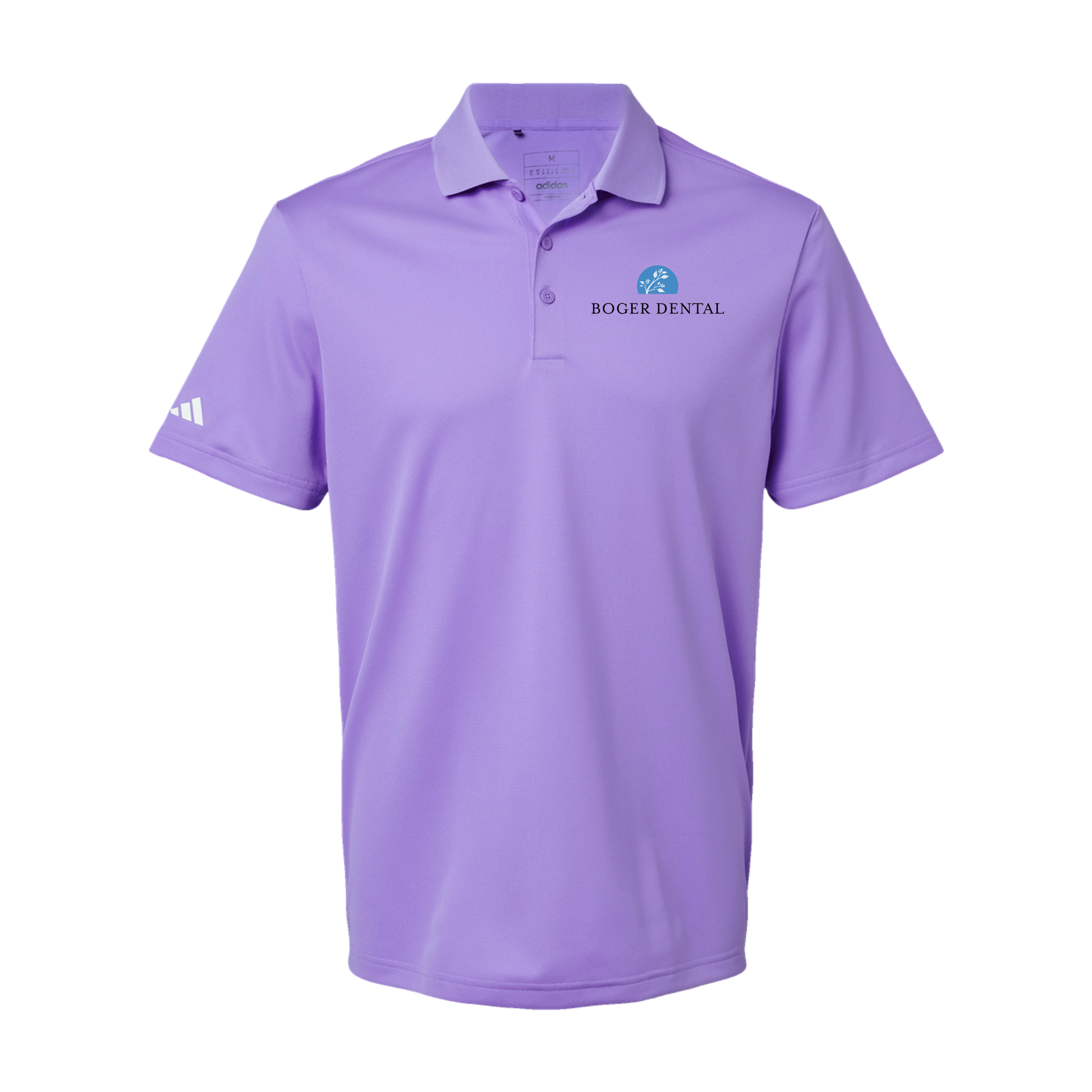 boger-dental-adidas-mens-sport-polo-shirt-embroidery-leftchest-A430-lightflashpurple-flat-front