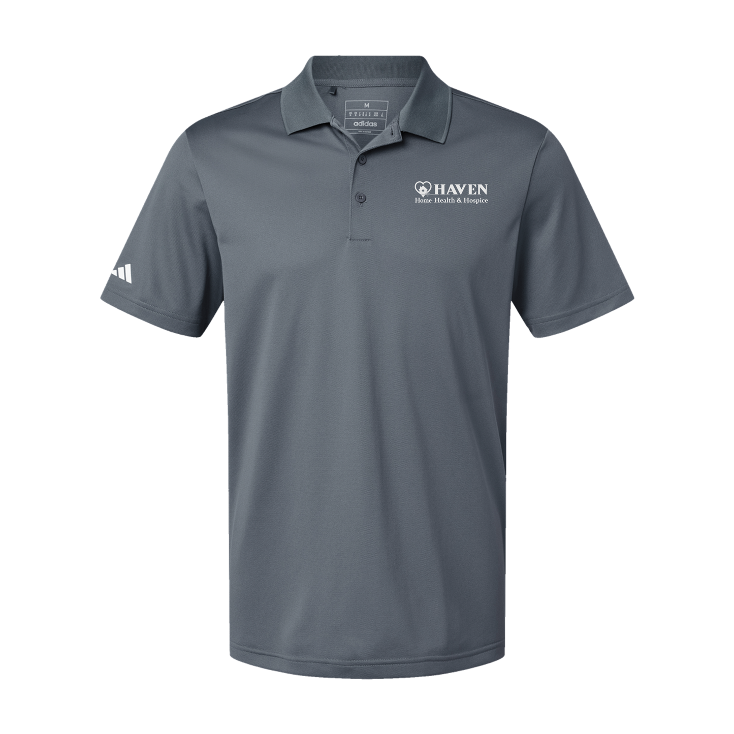haven-adidas-mens-sport-polo-shirt-embroidery-leftchest-A430-onix-flat-front