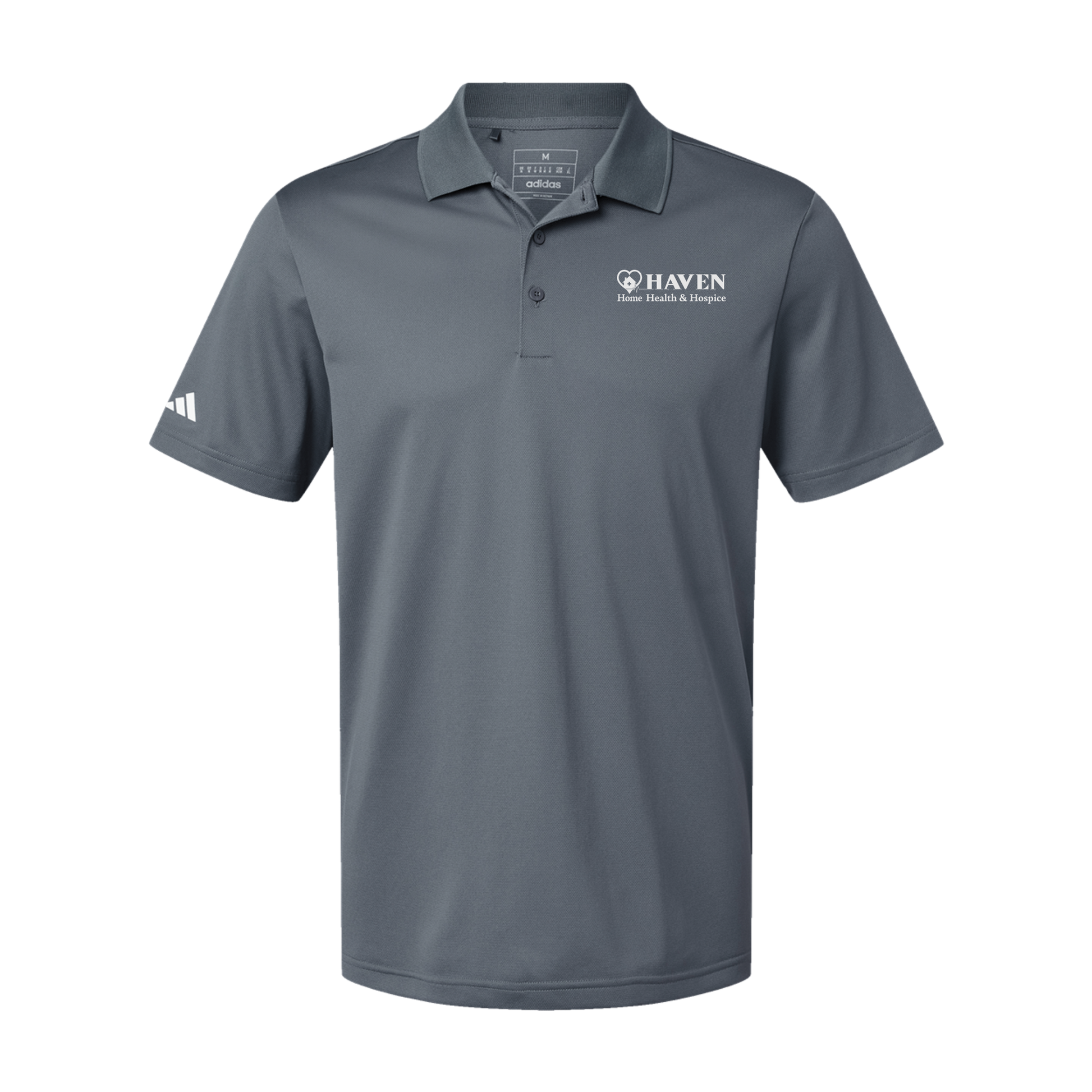 haven-adidas-mens-sport-polo-shirt-embroidery-leftchest-A430-onix-flat-front