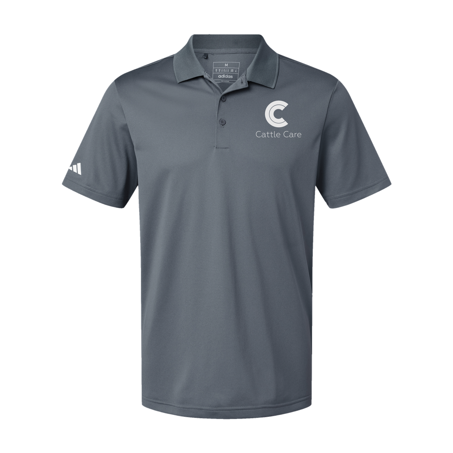 cattle-care-adidas-mens-sport-polo-shirt-embroidery-leftchest-A430-onix-flat-front