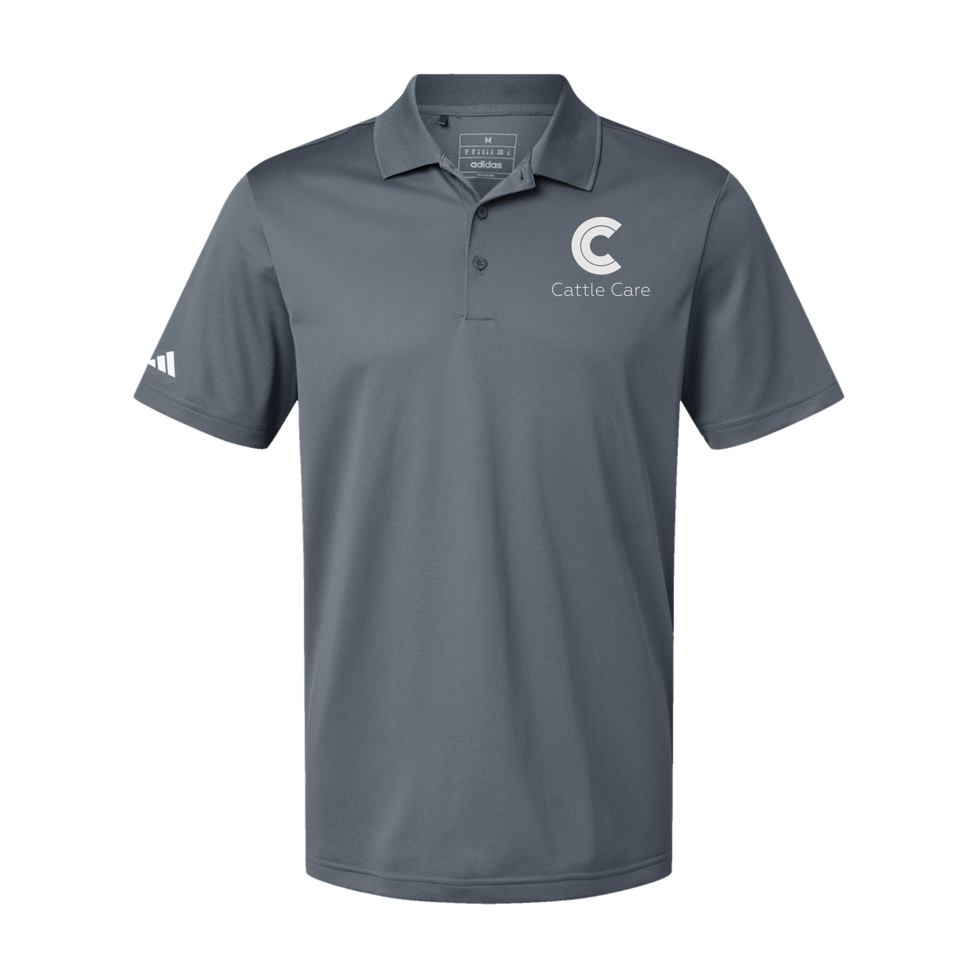 cattle-care-adidas-mens-sport-polo-shirt-embroidery-leftchest-A430-onix-flat-front