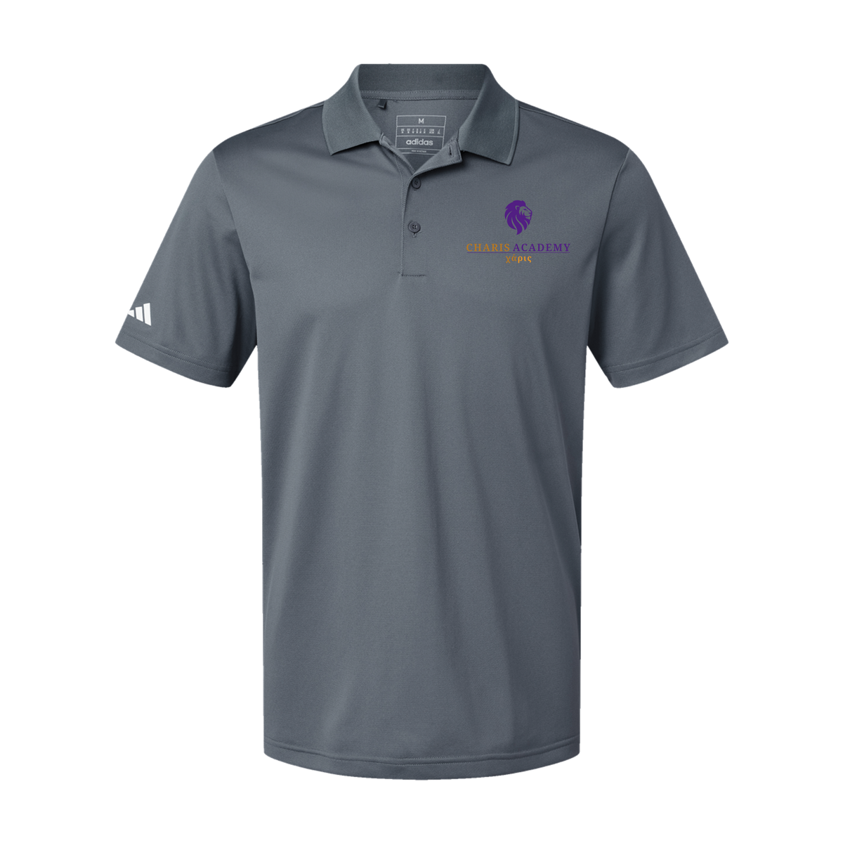 cahazleton-adidas-mens-sport-polo-shirt-embroidery-leftchest-A430-onix-flat-front