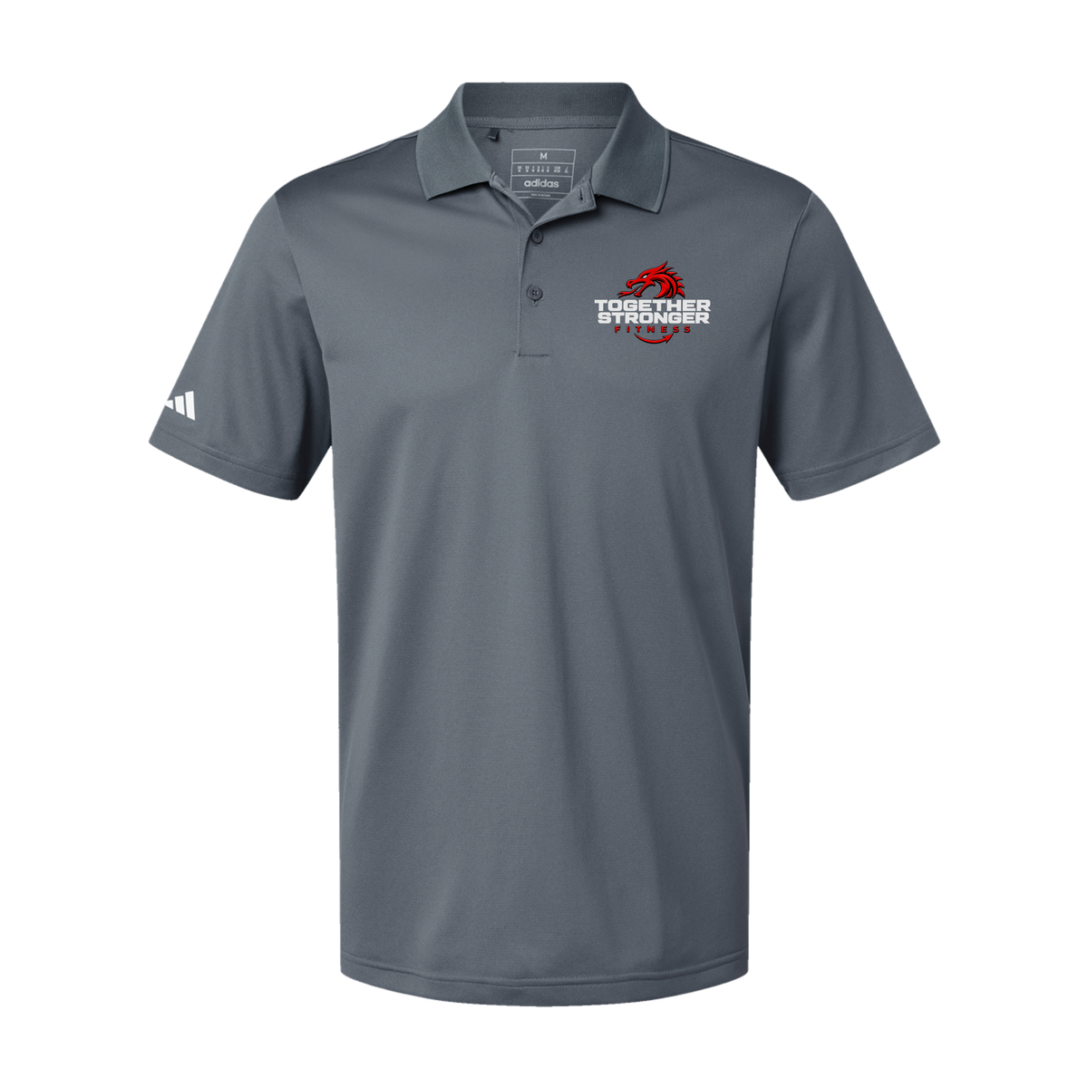 togetherstrongerfitness-adidas-mens-sport-polo-shirt-embroidery-leftchest-A430-onix-flat-front