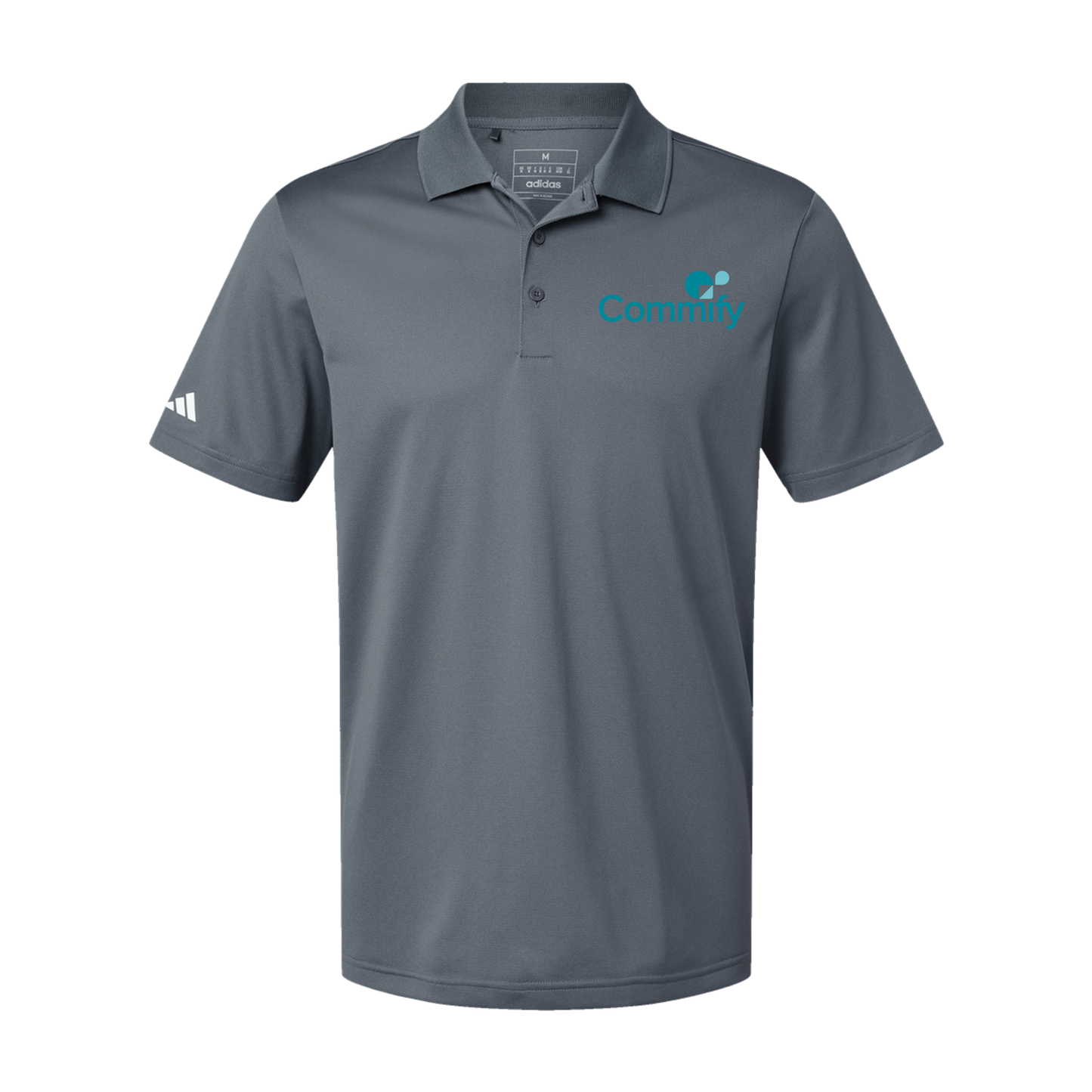 commify-adidas-mens-sport-polo-shirt-embroidery-leftchest-A430-onix-flat-front