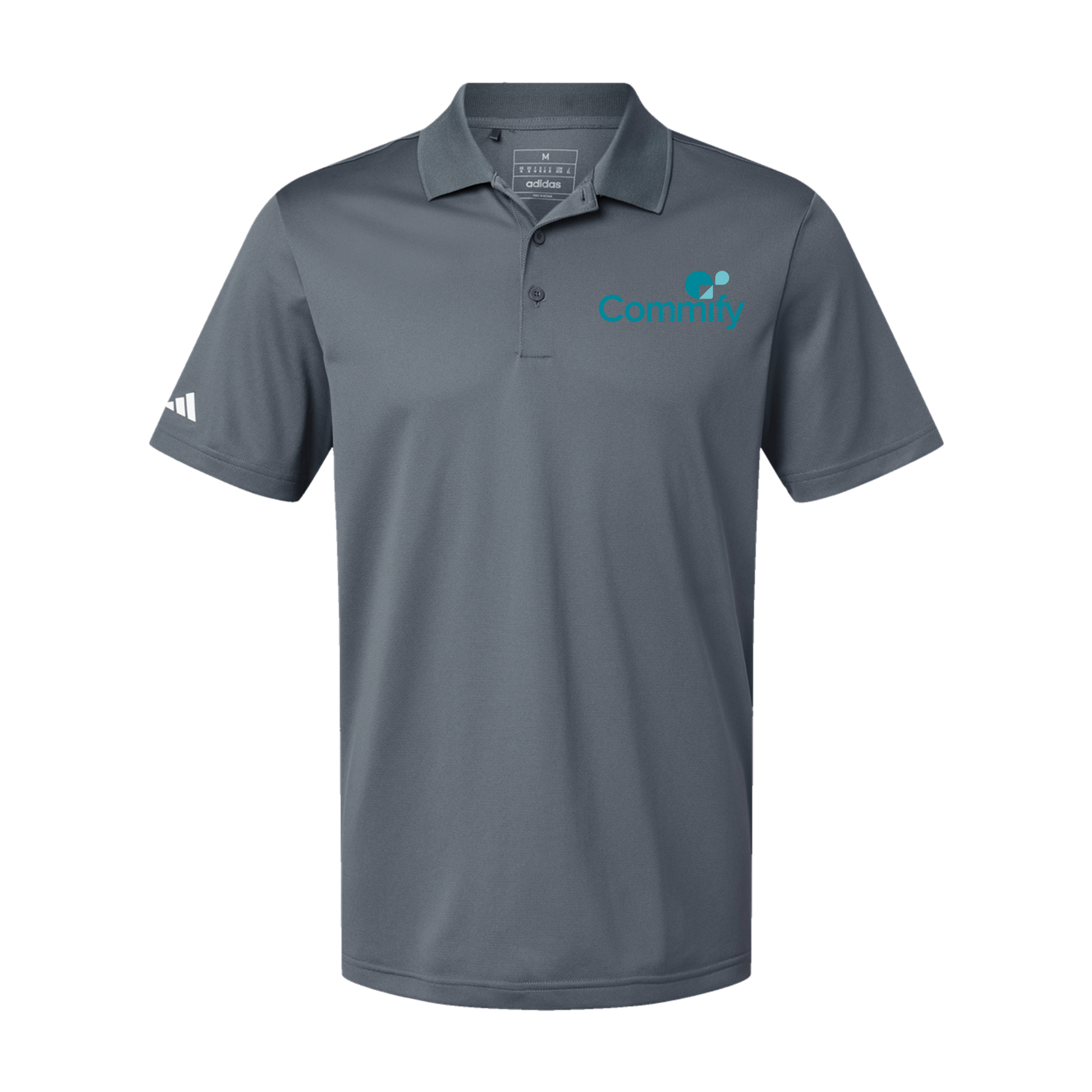 commify-adidas-mens-sport-polo-shirt-embroidery-leftchest-A430-onix-flat-front