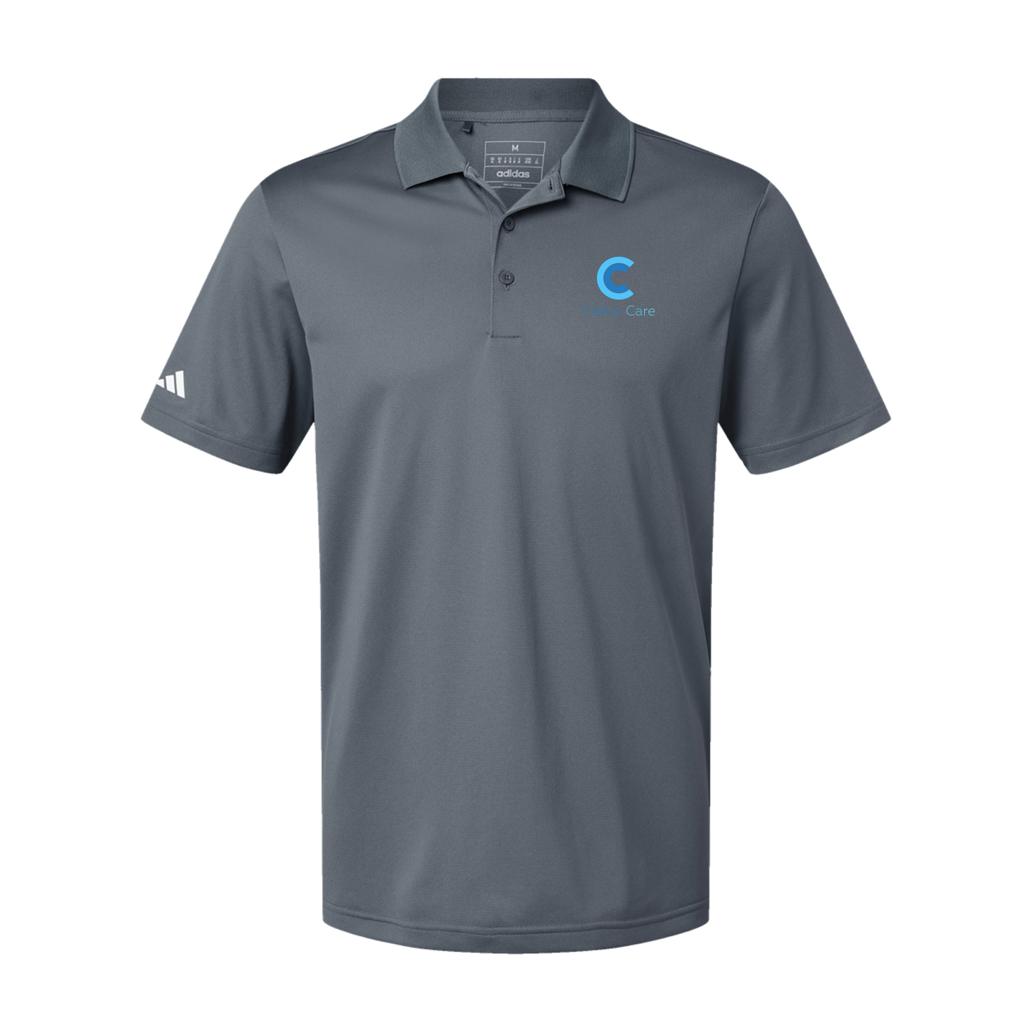 cattle-care-adidas-mens-sport-polo-shirt-embroidery-leftchest-A430-onix-flat-front