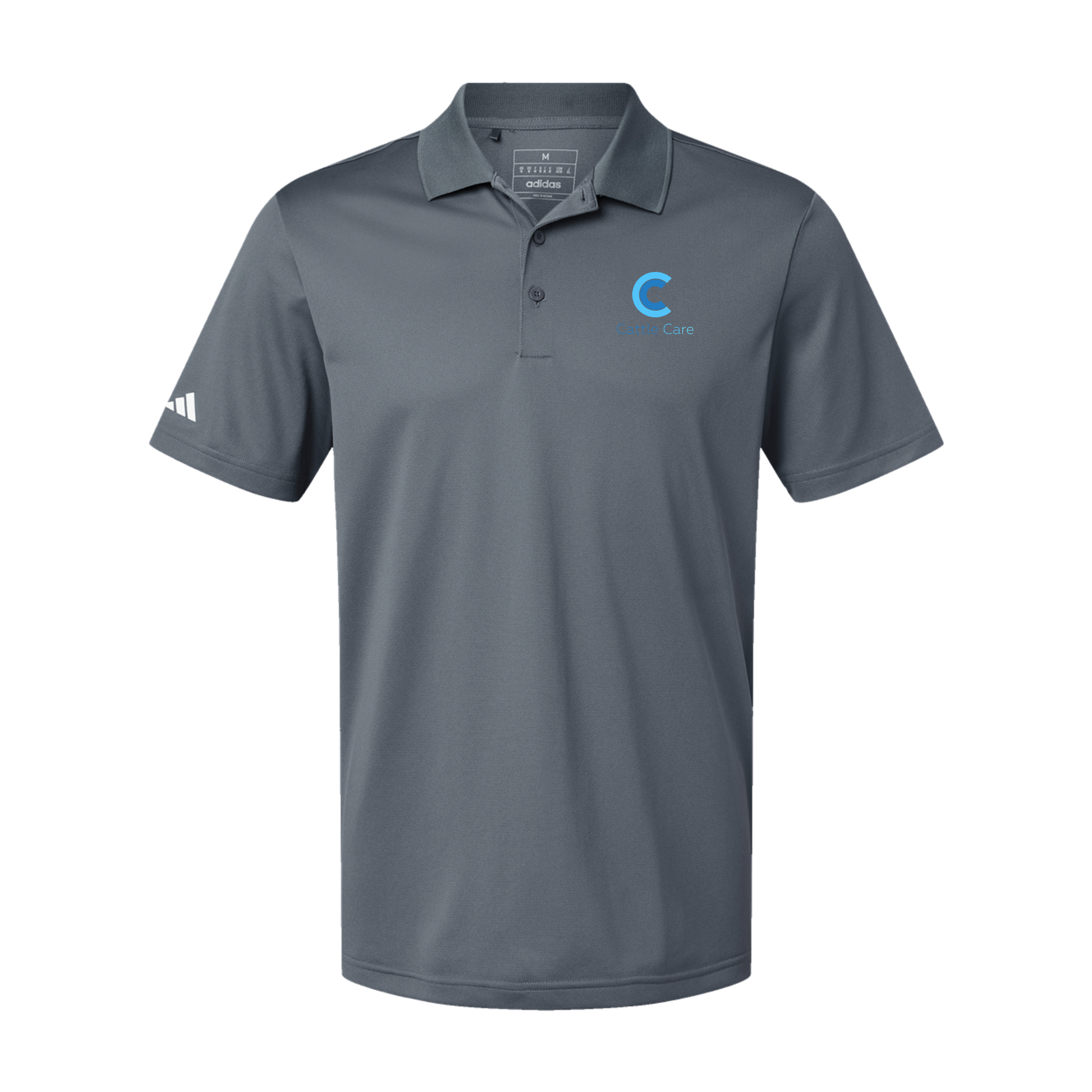 cattle-care-adidas-mens-sport-polo-shirt-embroidery-leftchest-A430-onix-flat-front
