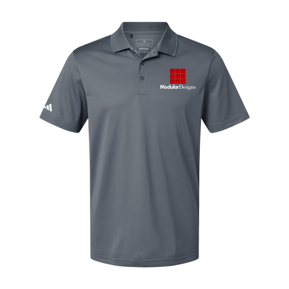 modulardesignsflooring-adidas-mens-sport-polo-shirt-embroidery-leftchest-A430-onix-flat-front