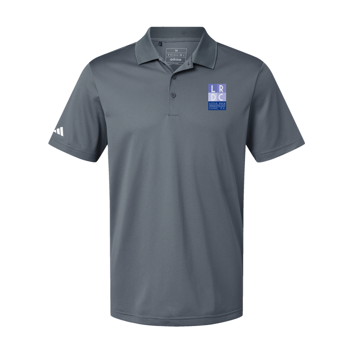 littlerockdermatology-adidas-mens-sport-polo-shirt-embroidery-leftchest-A430-onix-flat-front