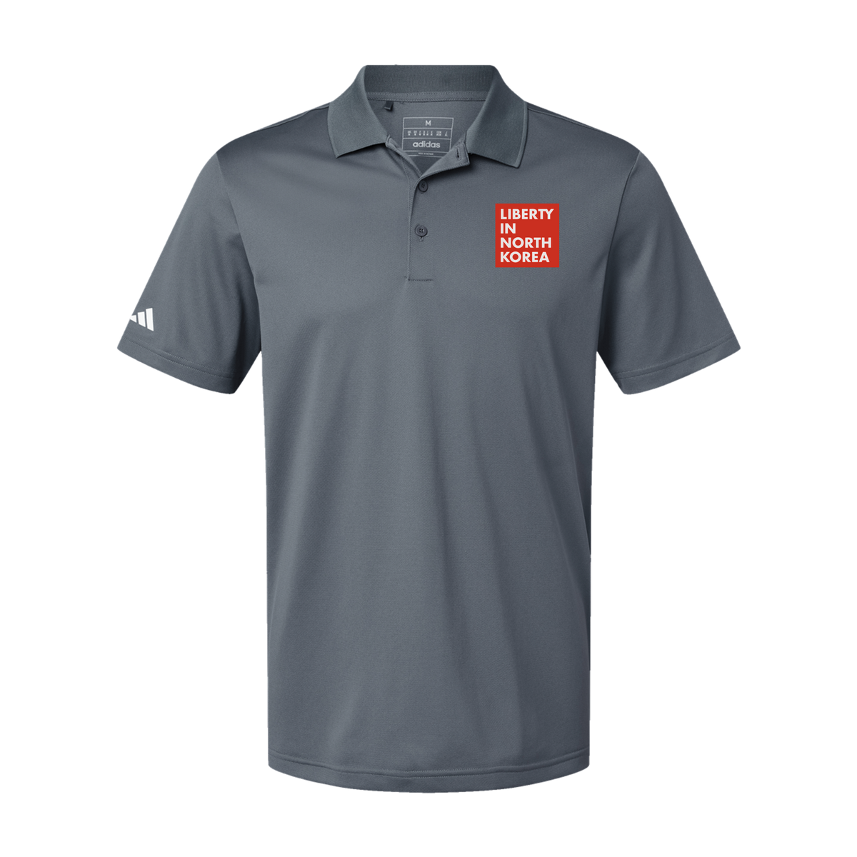 libertyinnorthkorea-adidas-mens-sport-polo-shirt-embroidery-leftchest-A430-onix-flat-front
