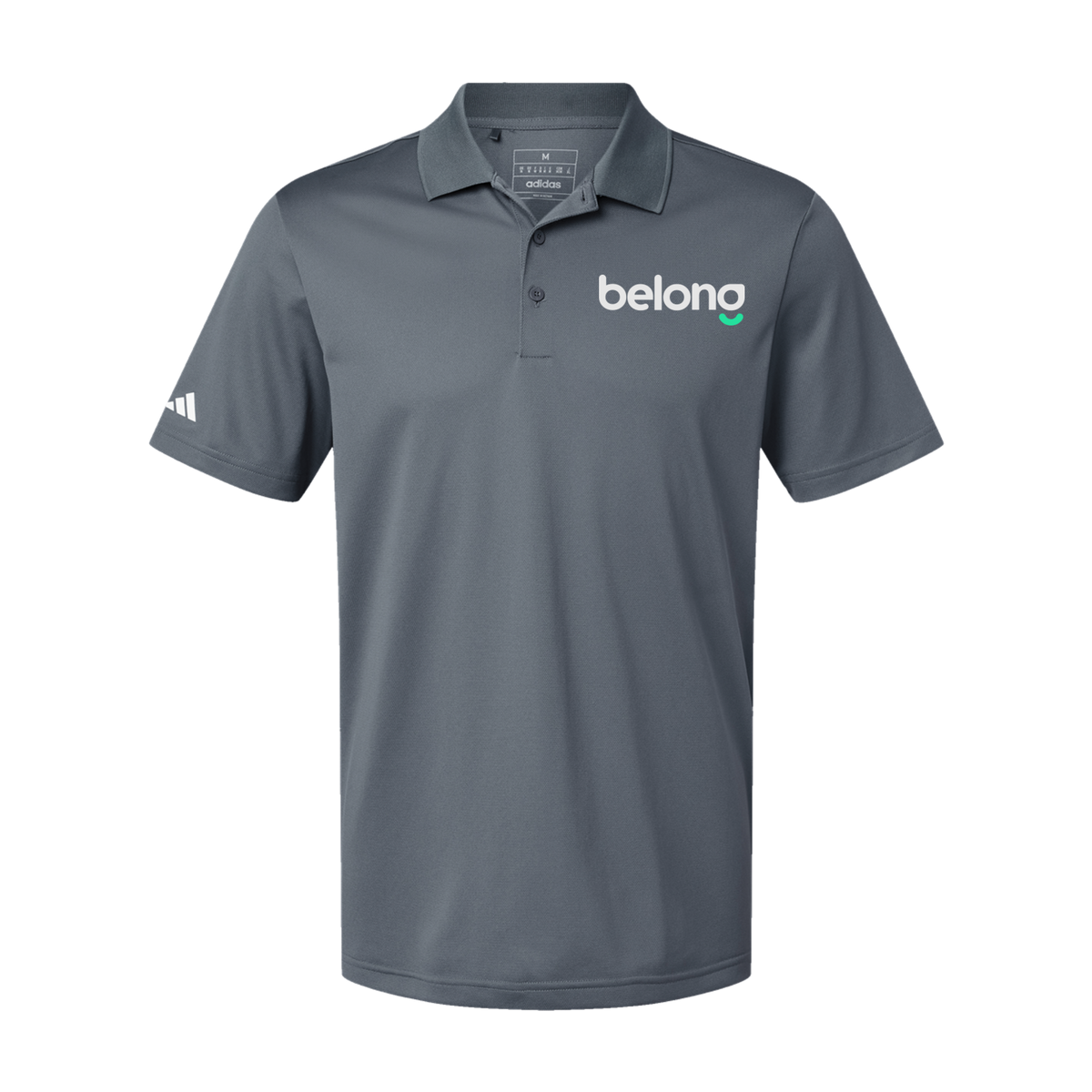 belonghome-adidas-mens-sport-polo-shirt-embroidery-leftchest-A430-onix-flat-front