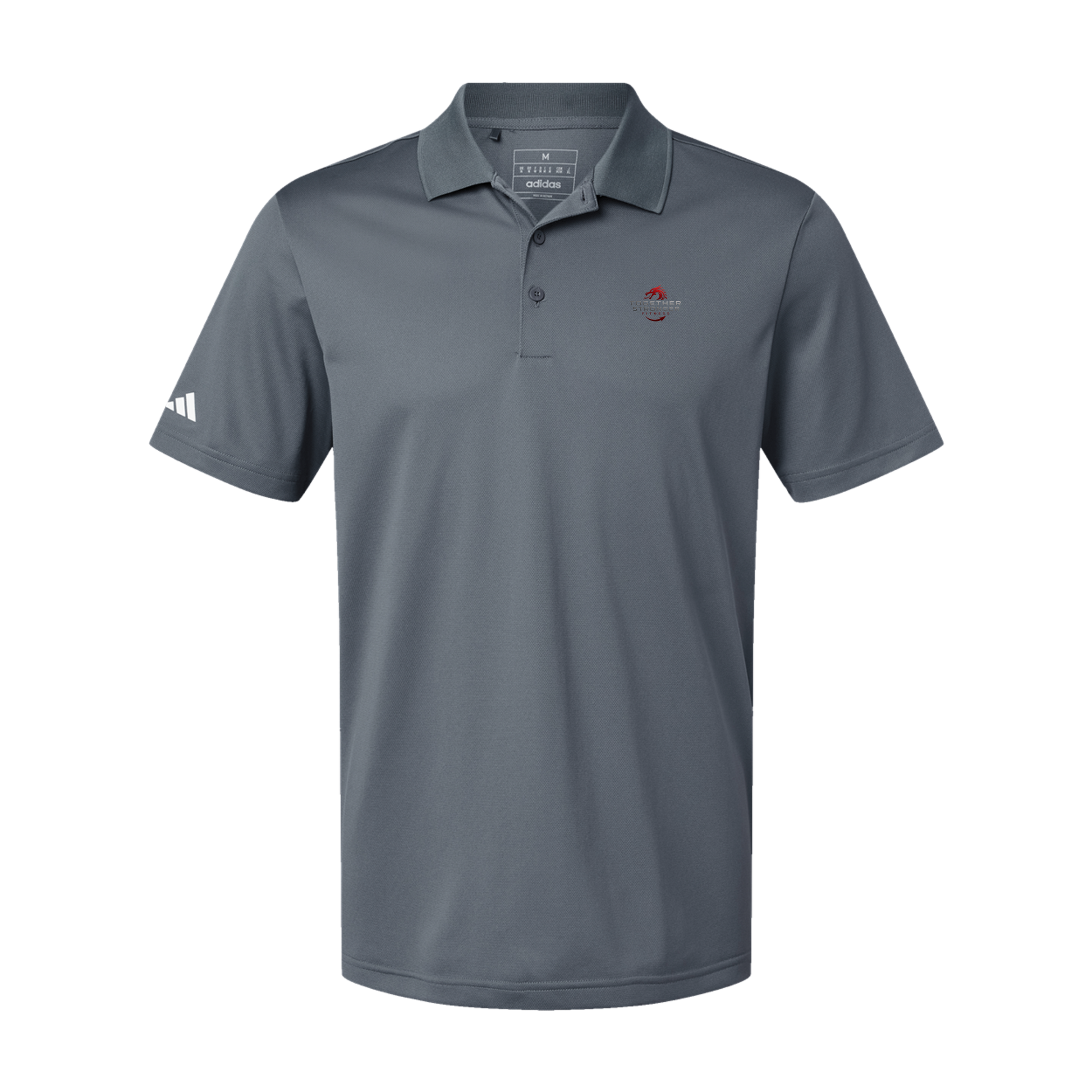 togetherstrongerfitness-adidas-mens-sport-polo-shirt-embroidery-leftchest-A430-onix-flat-front