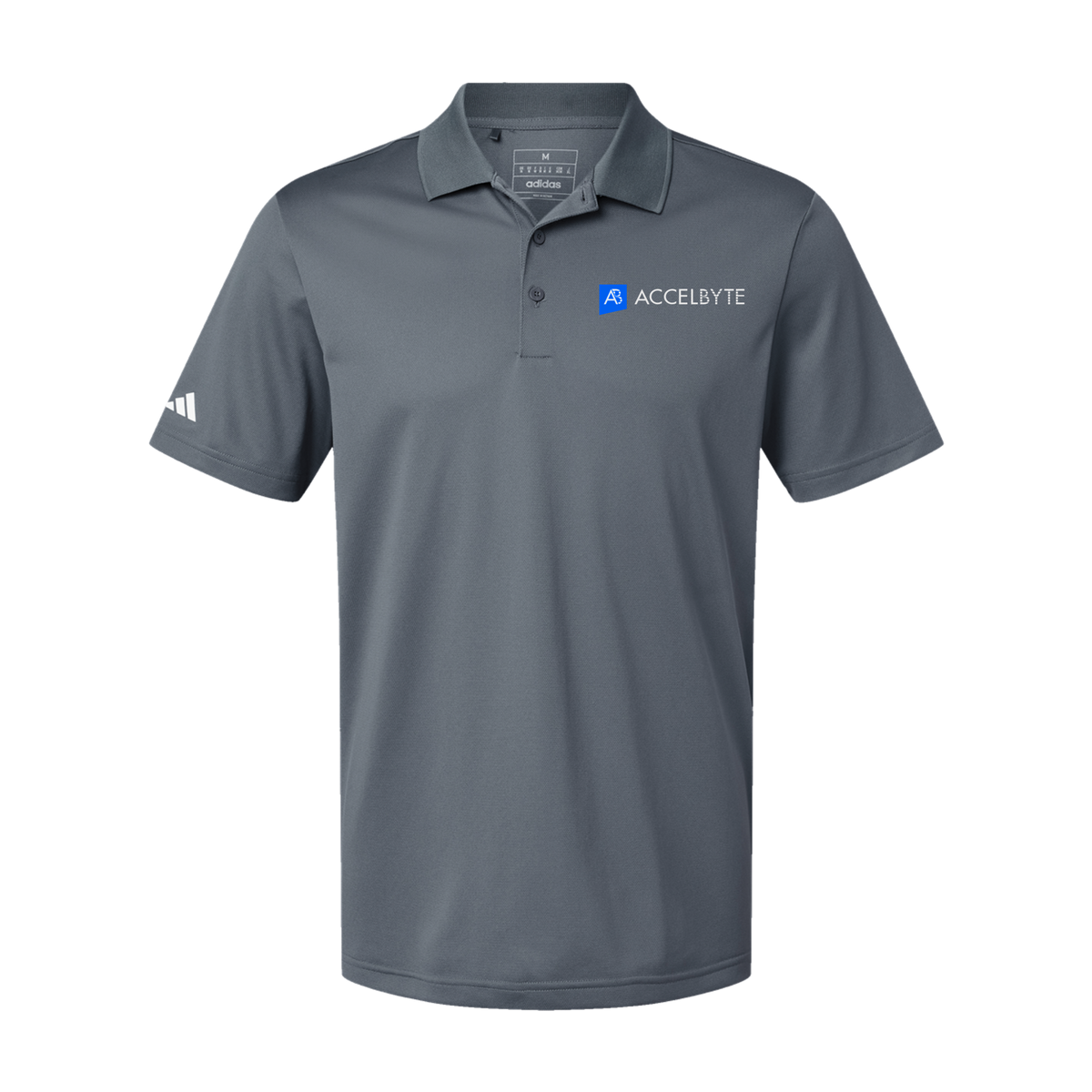 accelbyte-adidas-mens-sport-polo-shirt-embroidery-leftchest-A430-onix-flat-front