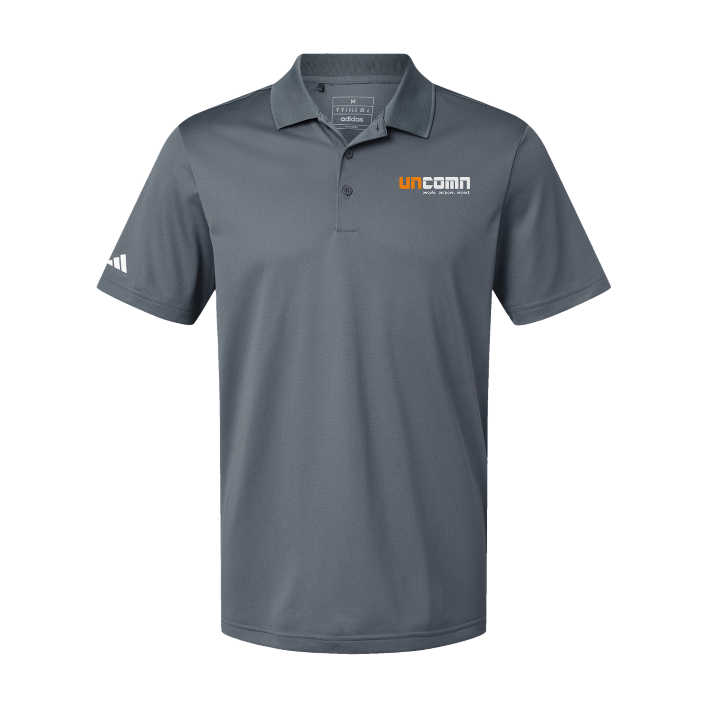 uncomn-adidas-mens-sport-polo-shirt-embroidery-leftchest-A430-onix-flat-front