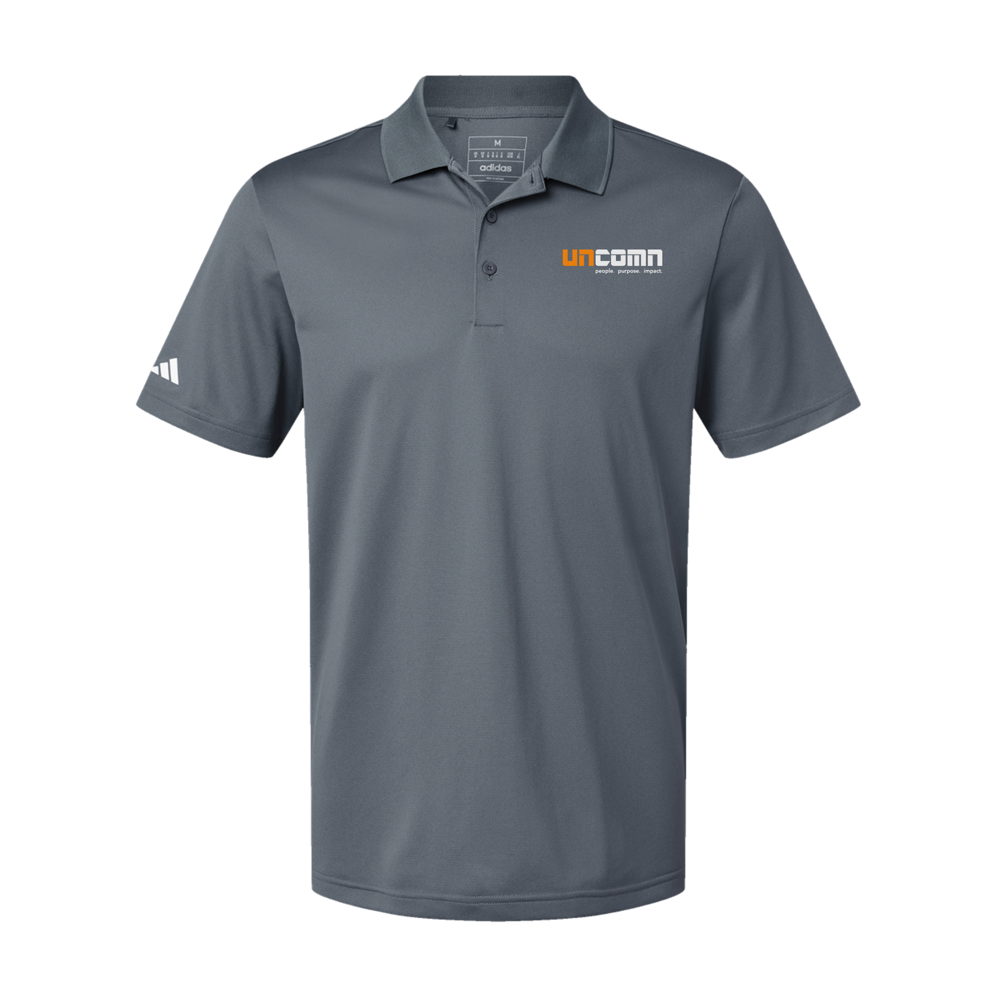 uncomn-adidas-mens-sport-polo-shirt-embroidery-leftchest-A430-onix-flat-front