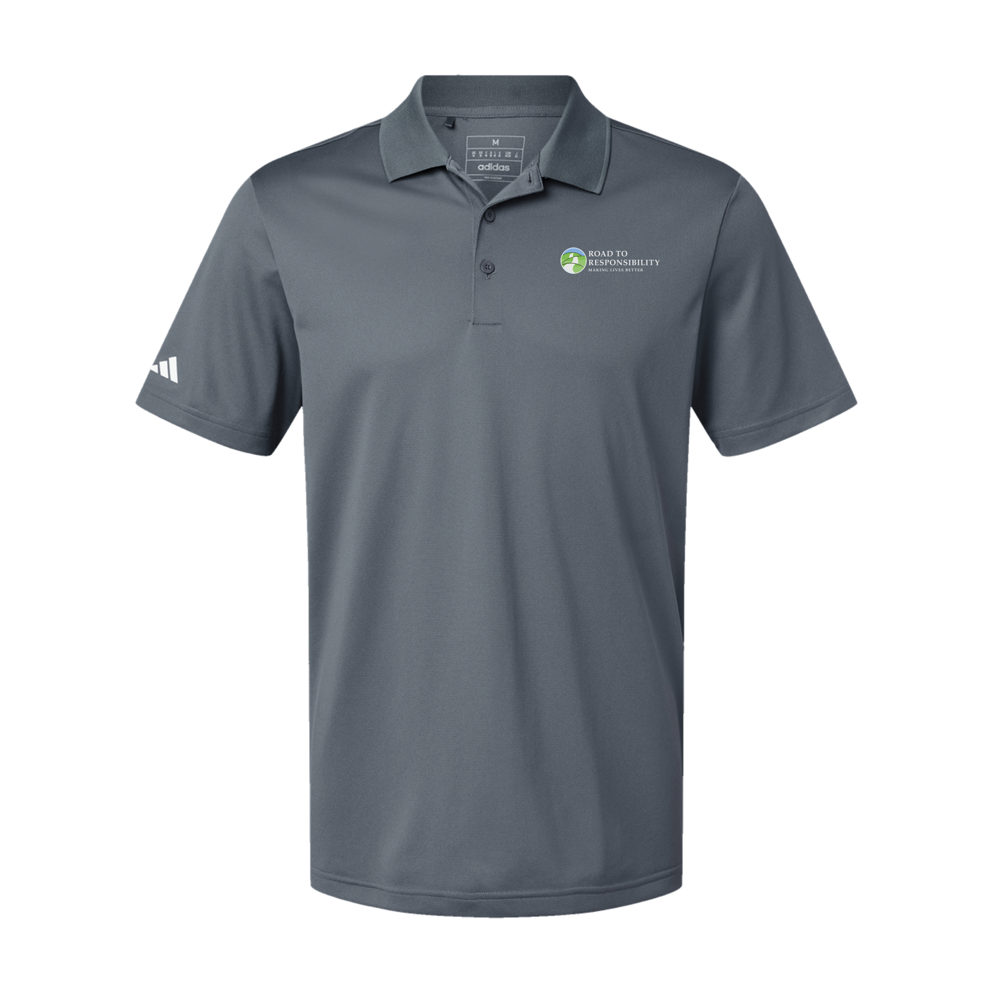 roadtoresponsibility-adidas-mens-sport-polo-shirt-embroidery-leftchest-A430-onix-flat-front