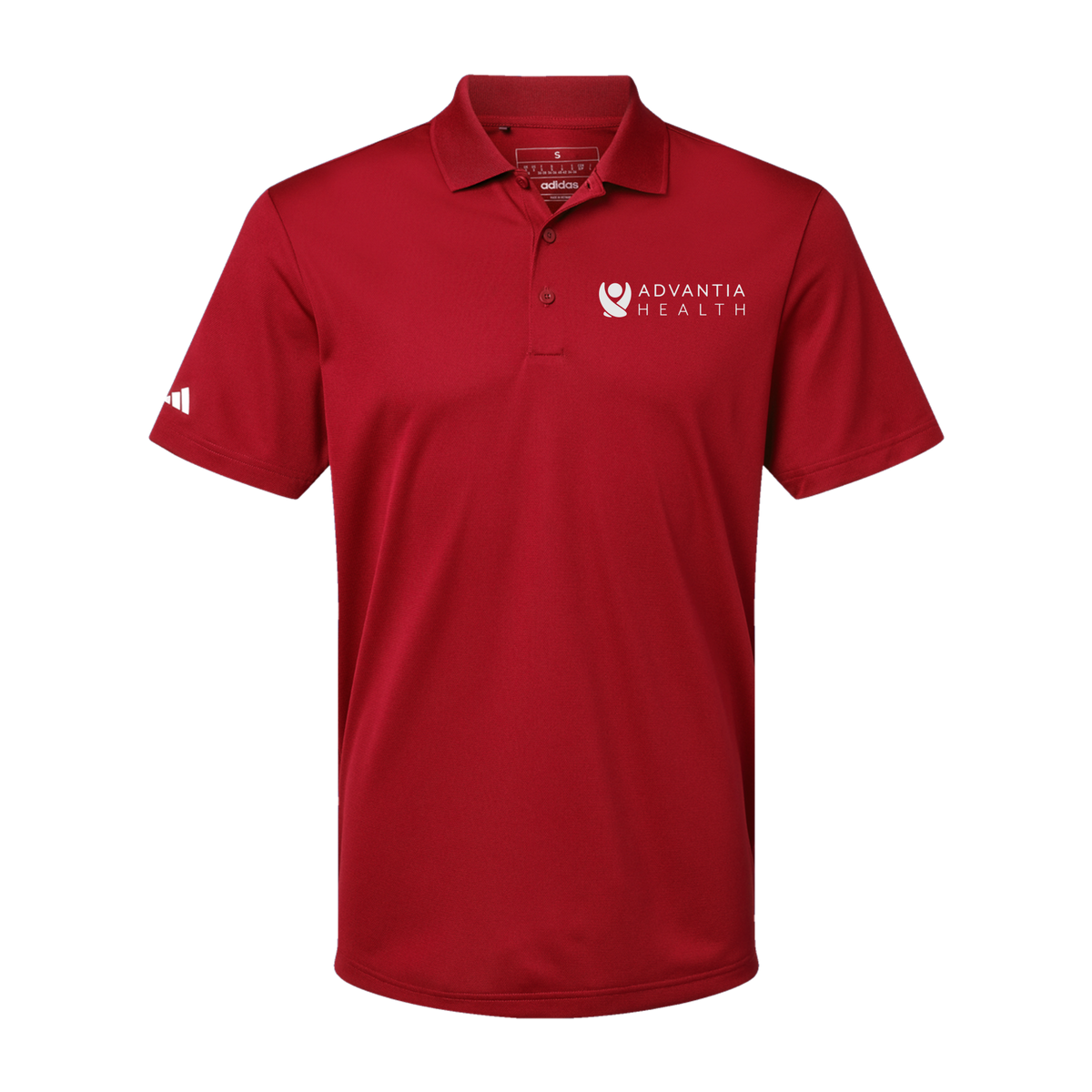 advantiahealth-adidas-mens-sport-polo-shirt-embroidery-leftchest-A430-powerred-flat-front