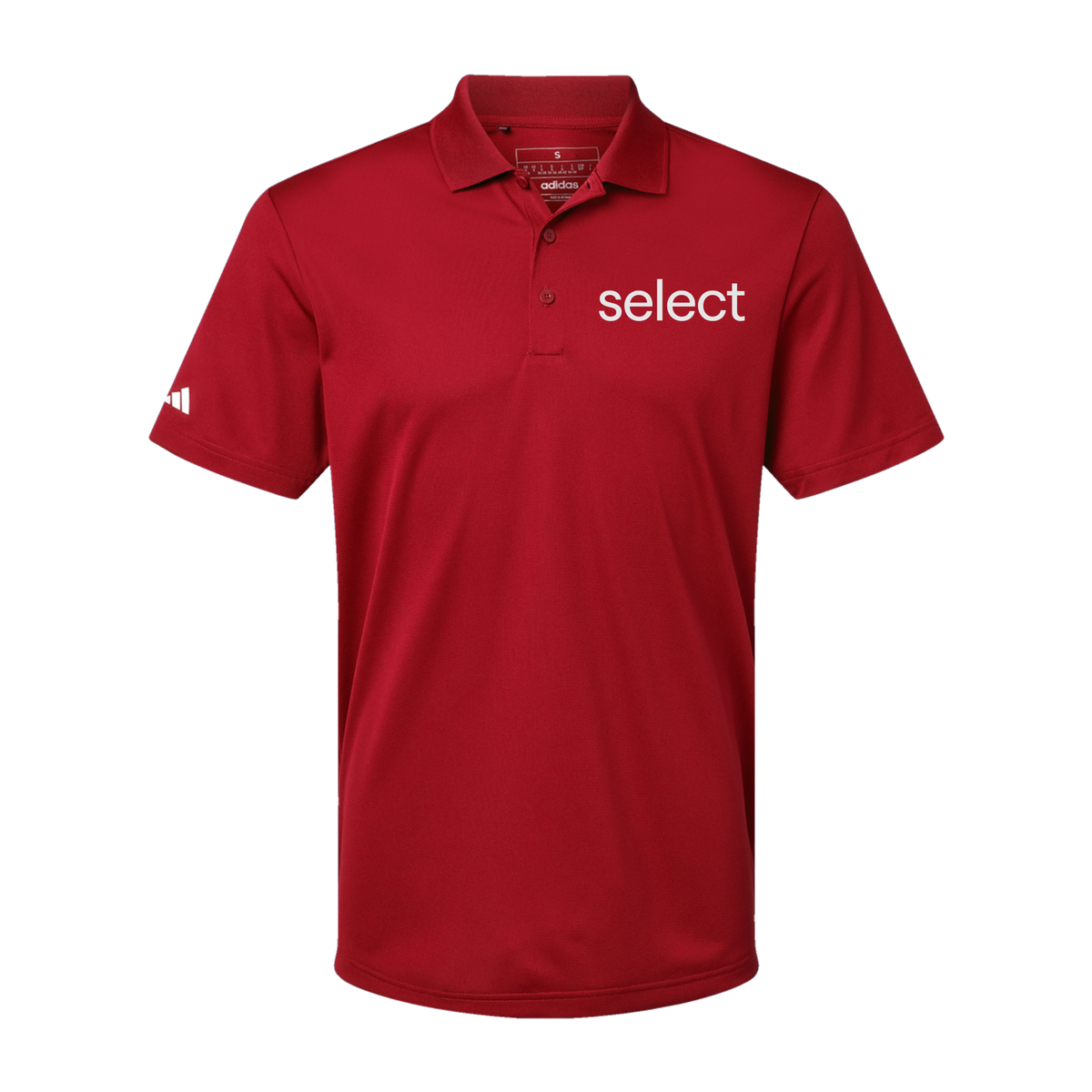 meetselect-adidas-mens-sport-polo-shirt-embroidery-leftchest-A430-powerred-flat-front
