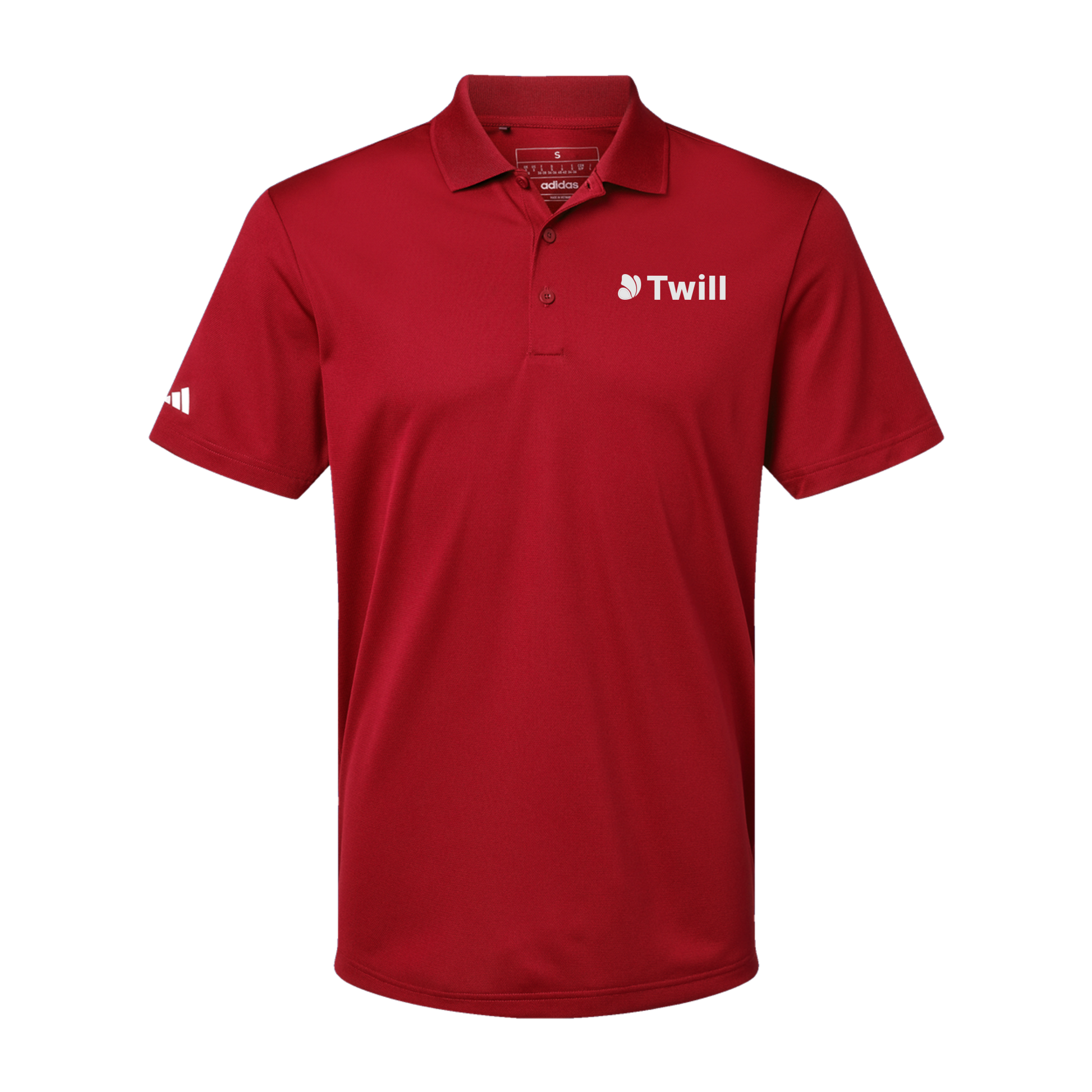 withtwill-adidas-mens-sport-polo-shirt-embroidery-leftchest-A430-powerred-flat-front
