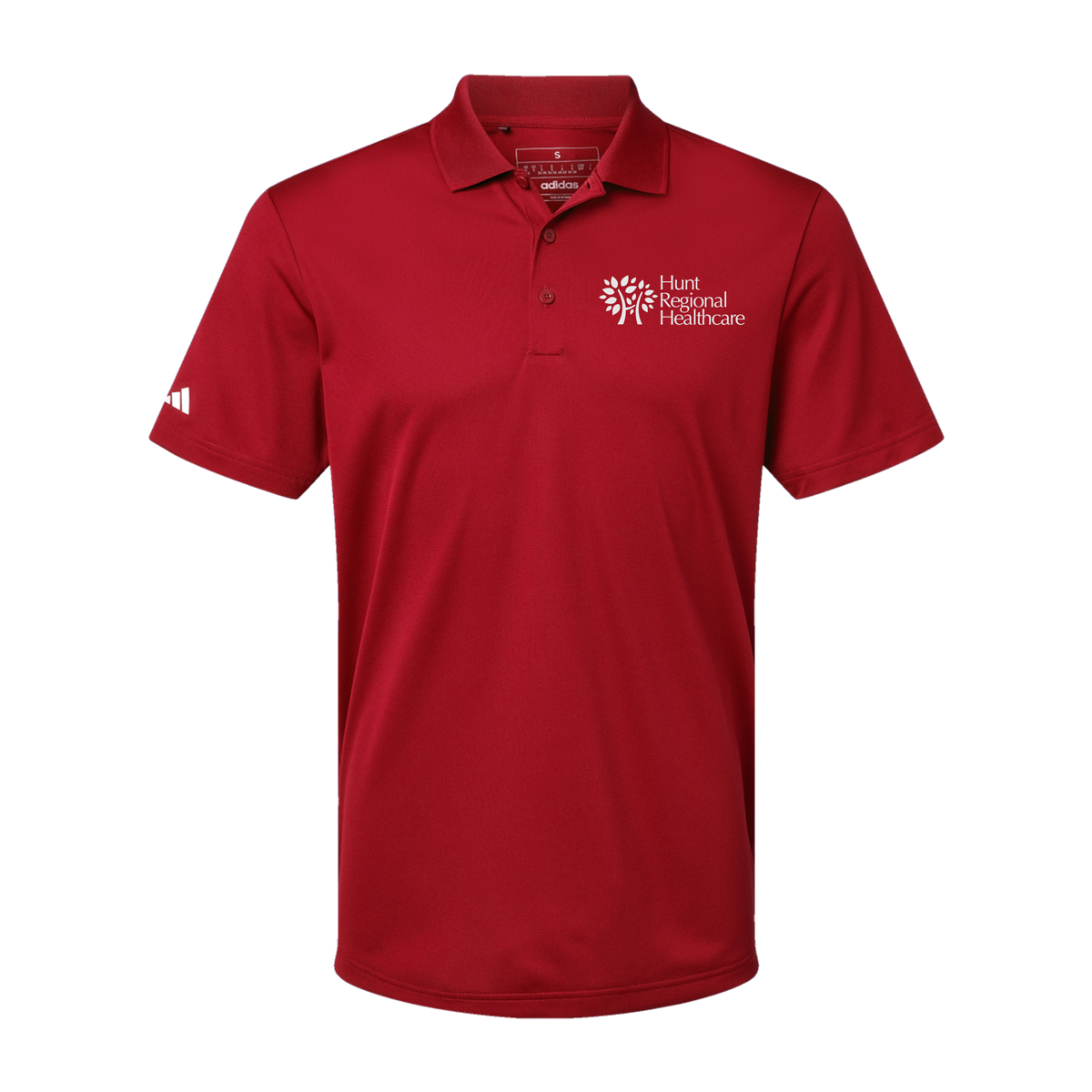 huntregional-adidas-mens-sport-polo-shirt-embroidery-leftchest-A430-powerred-flat-front