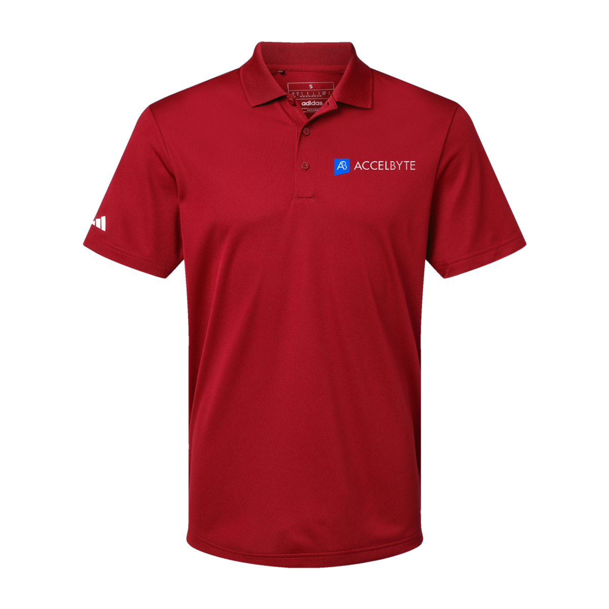 accelbyte-adidas-mens-sport-polo-shirt-embroidery-leftchest-A430-powerred-flat-front