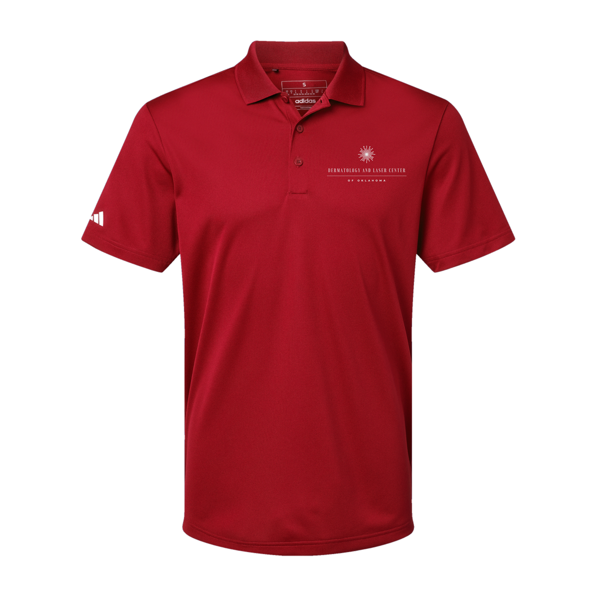 dermatologylaserok-adidas-mens-sport-polo-shirt-embroidery-leftchest-A430-powerred-flat-front