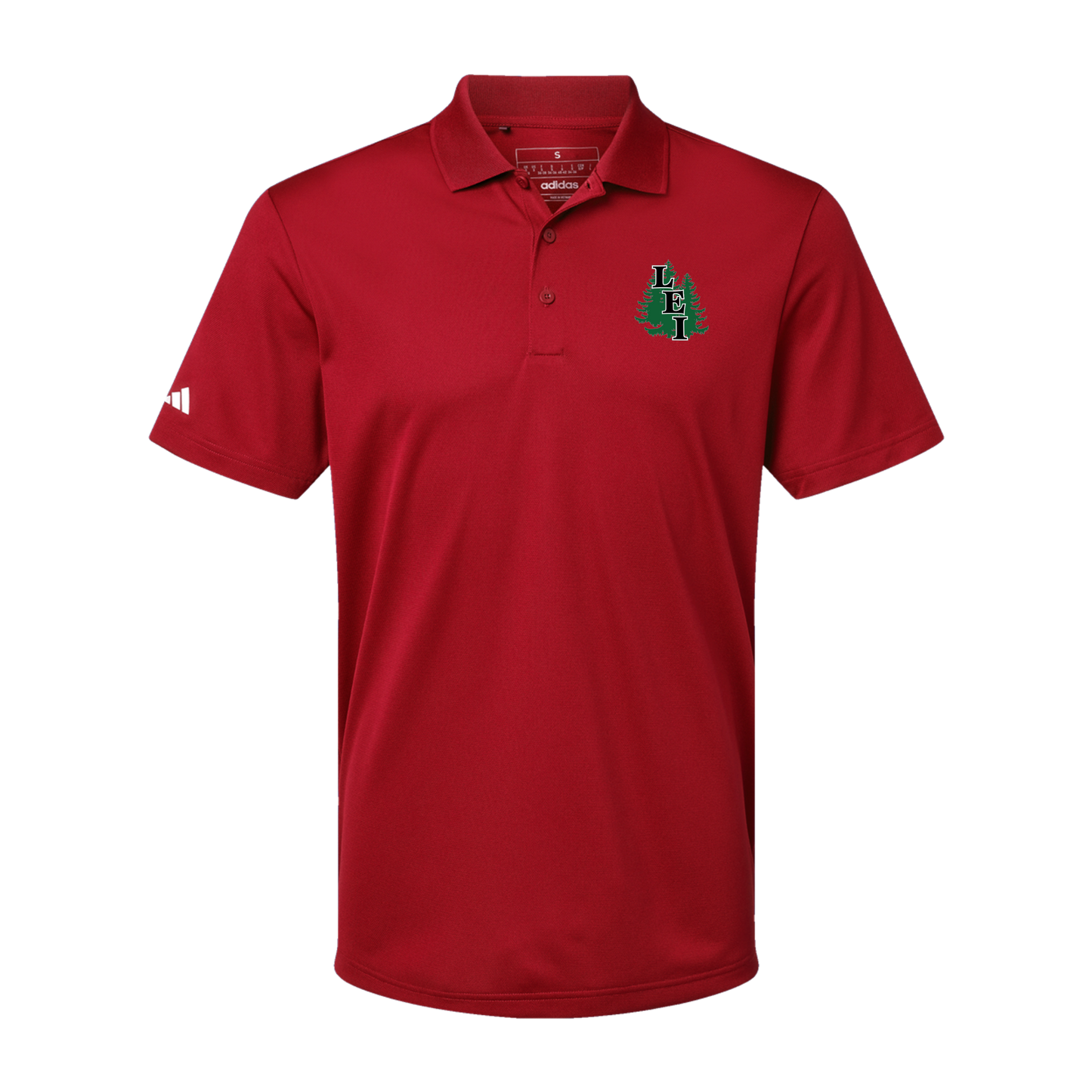 leisite-adidas-mens-sport-polo-shirt-embroidery-leftchest-A430-powerred-flat-front