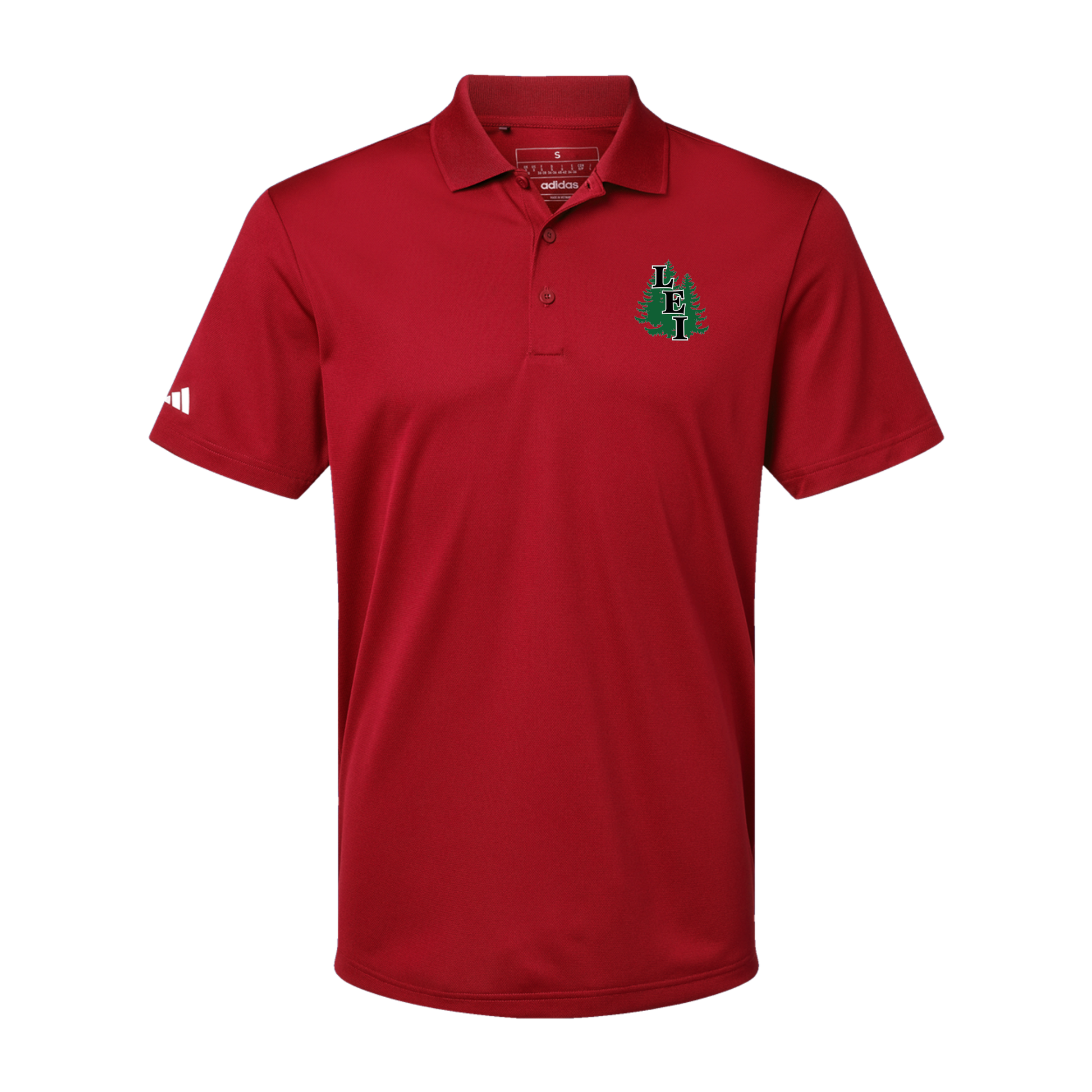 leisite-adidas-mens-sport-polo-shirt-embroidery-leftchest-A430-powerred-flat-front