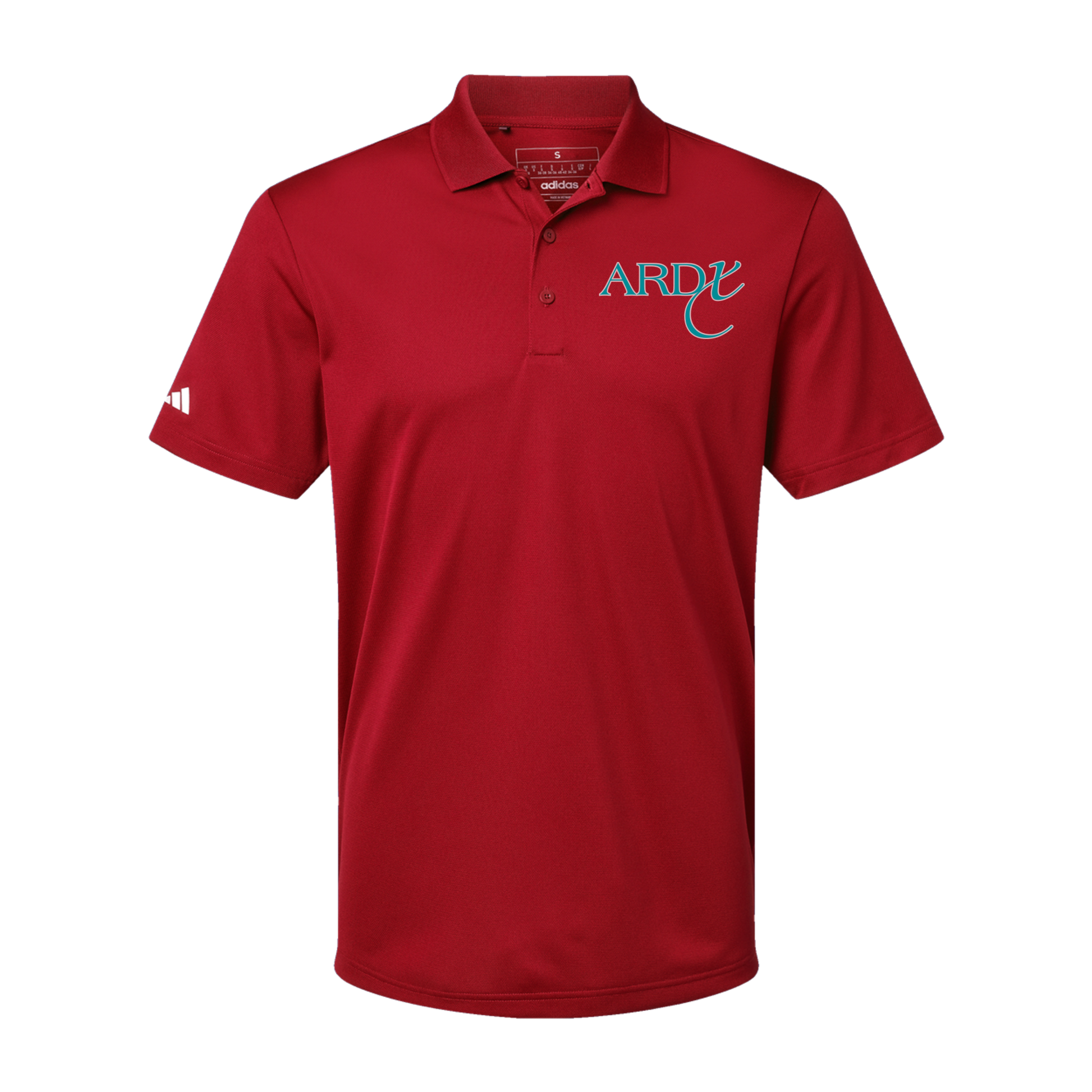 ardx-adidas-mens-sport-polo-shirt-embroidery-leftchest-A430-powerred-flat-front