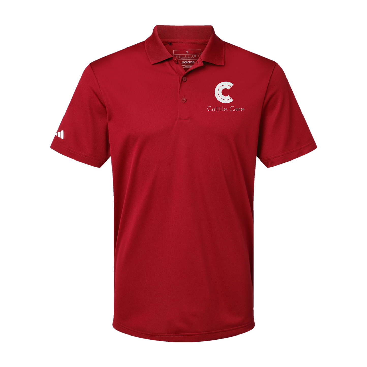 cattle-care-adidas-mens-sport-polo-shirt-embroidery-leftchest-A430-powerred-flat-front