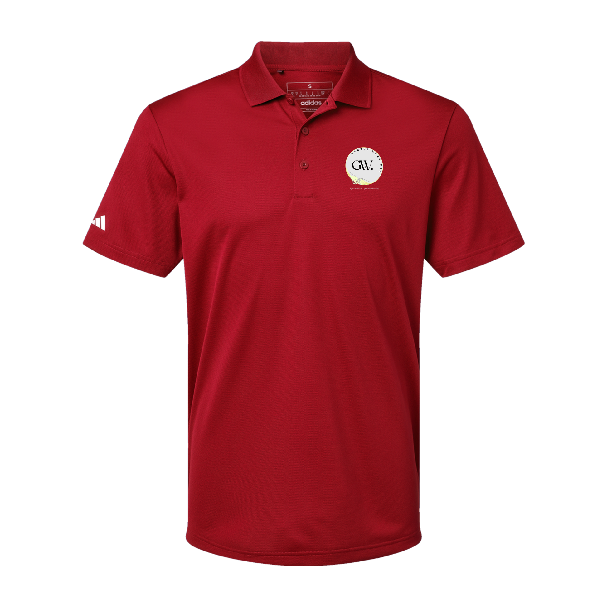 gentle-warriors-adidas-mens-sport-polo-shirt-embroidery-leftchest-A430-powerred-flat-front