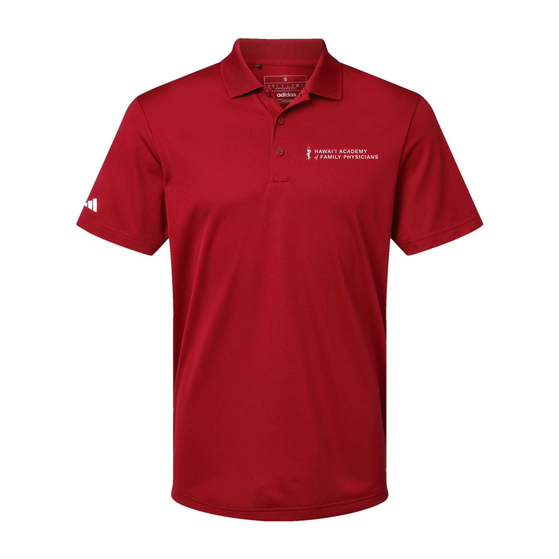 hafp-adidas-mens-sport-polo-shirt-embroidery-leftchest-A430-powerred-flat-front