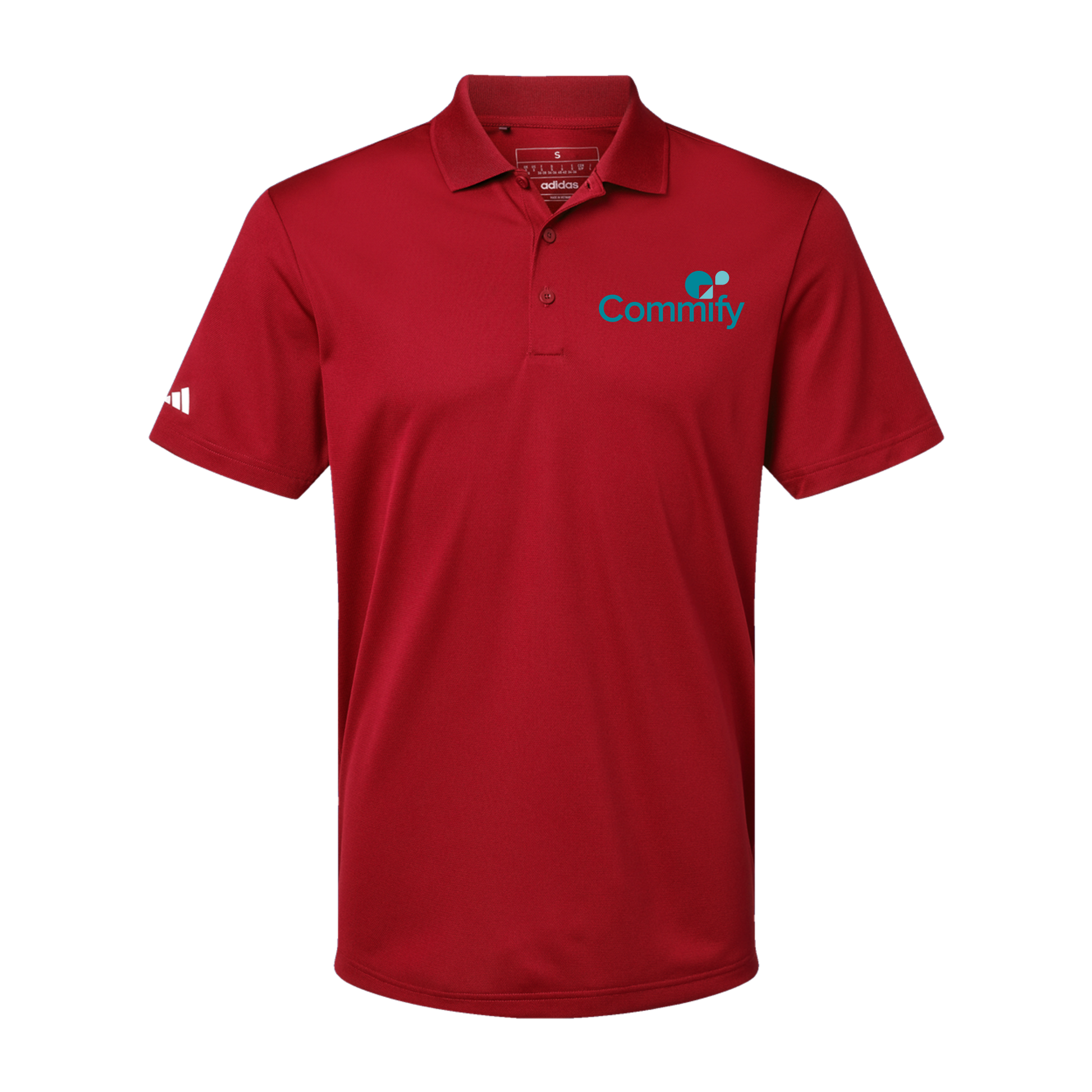 commify-adidas-mens-sport-polo-shirt-embroidery-leftchest-A430-powerred-flat-front