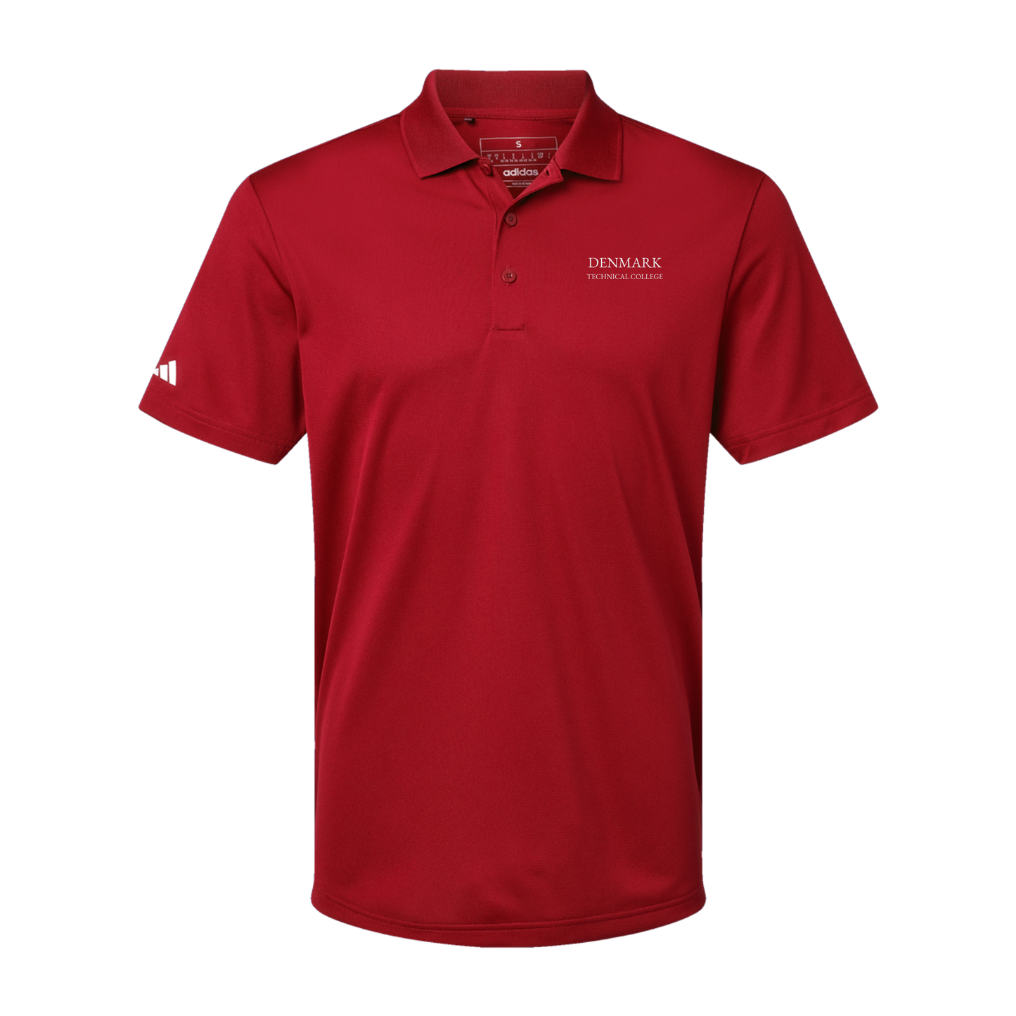 denmarktech-adidas-mens-sport-polo-shirt-embroidery-leftchest-A430-powerred-flat-front