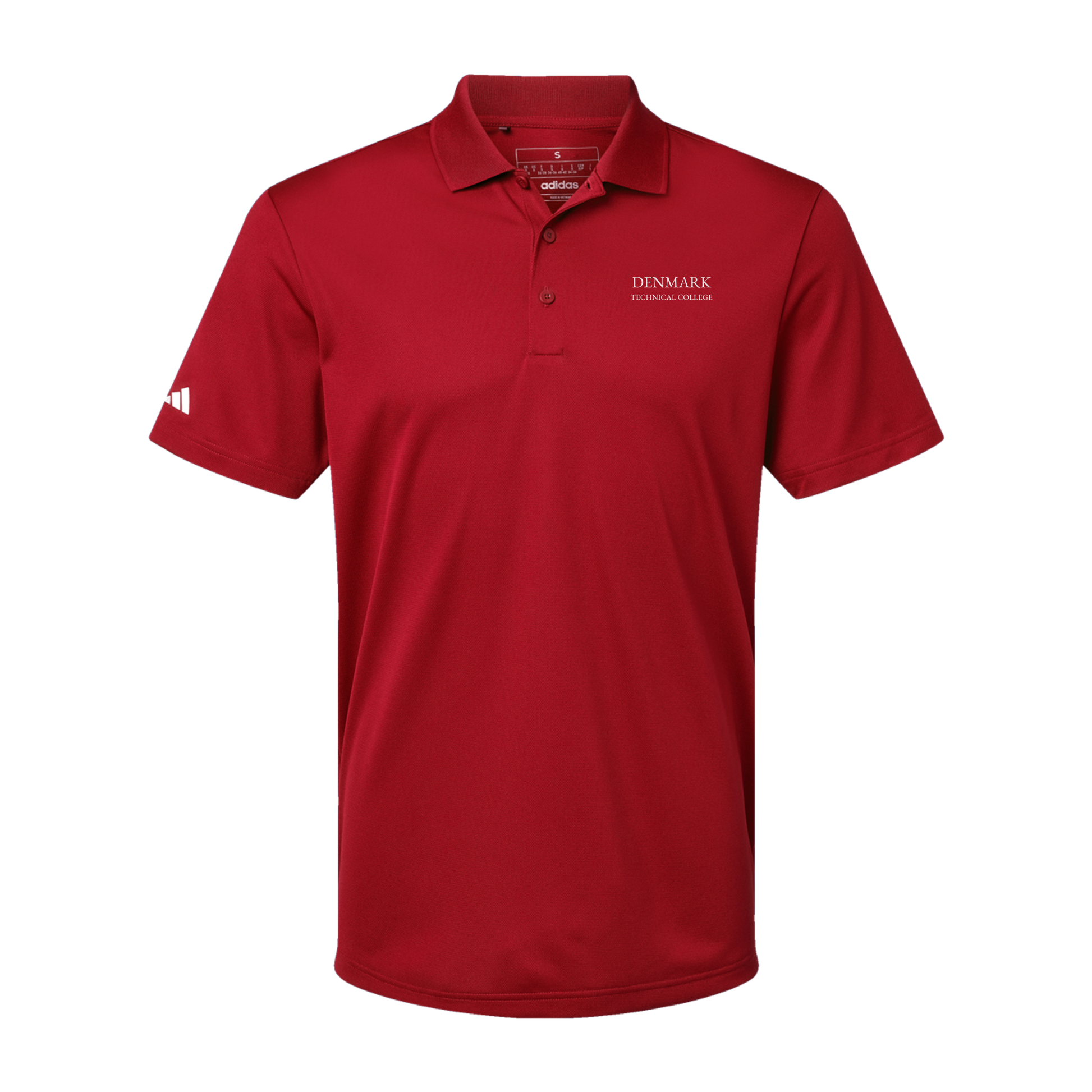 denmarktech-adidas-mens-sport-polo-shirt-embroidery-leftchest-A430-powerred-flat-front