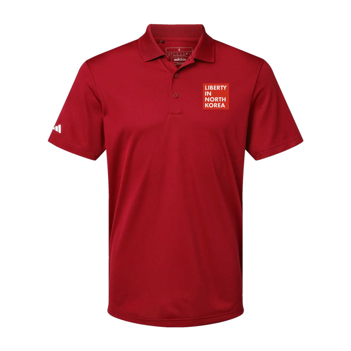 libertyinnorthkorea-adidas-mens-sport-polo-shirt-embroidery-leftchest-A430-powerred-flat-front