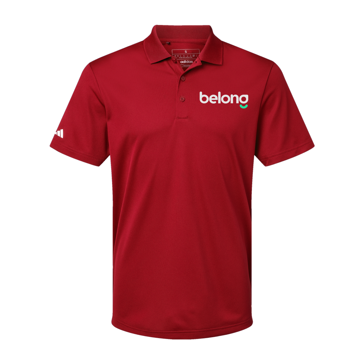 belonghome-adidas-mens-sport-polo-shirt-embroidery-leftchest-A430-powerred-flat-front