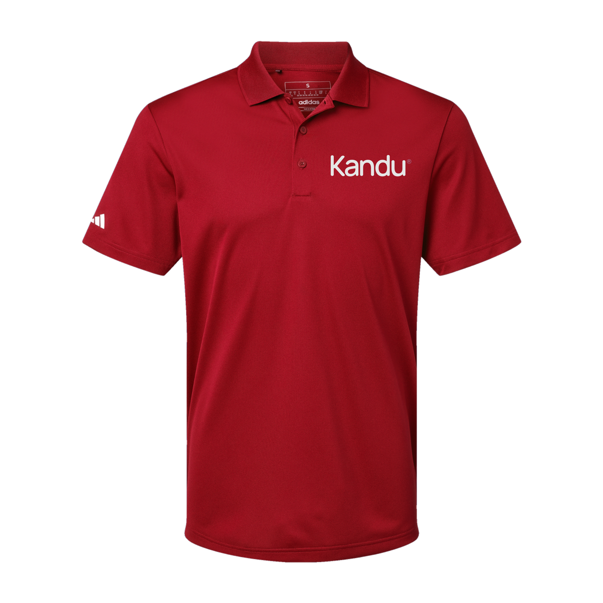 kandu-adidas-mens-sport-polo-shirt-embroidery-leftchest-A430-powerred-flat-front
