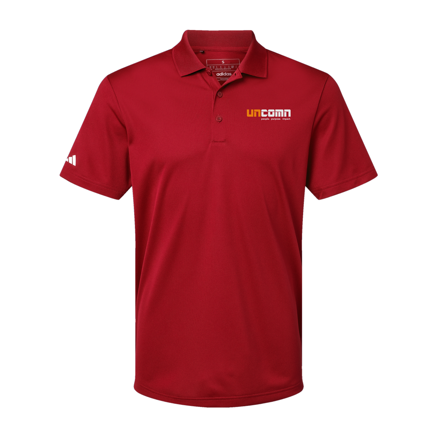 uncomn-adidas-mens-sport-polo-shirt-embroidery-leftchest-A430-powerred-flat-front