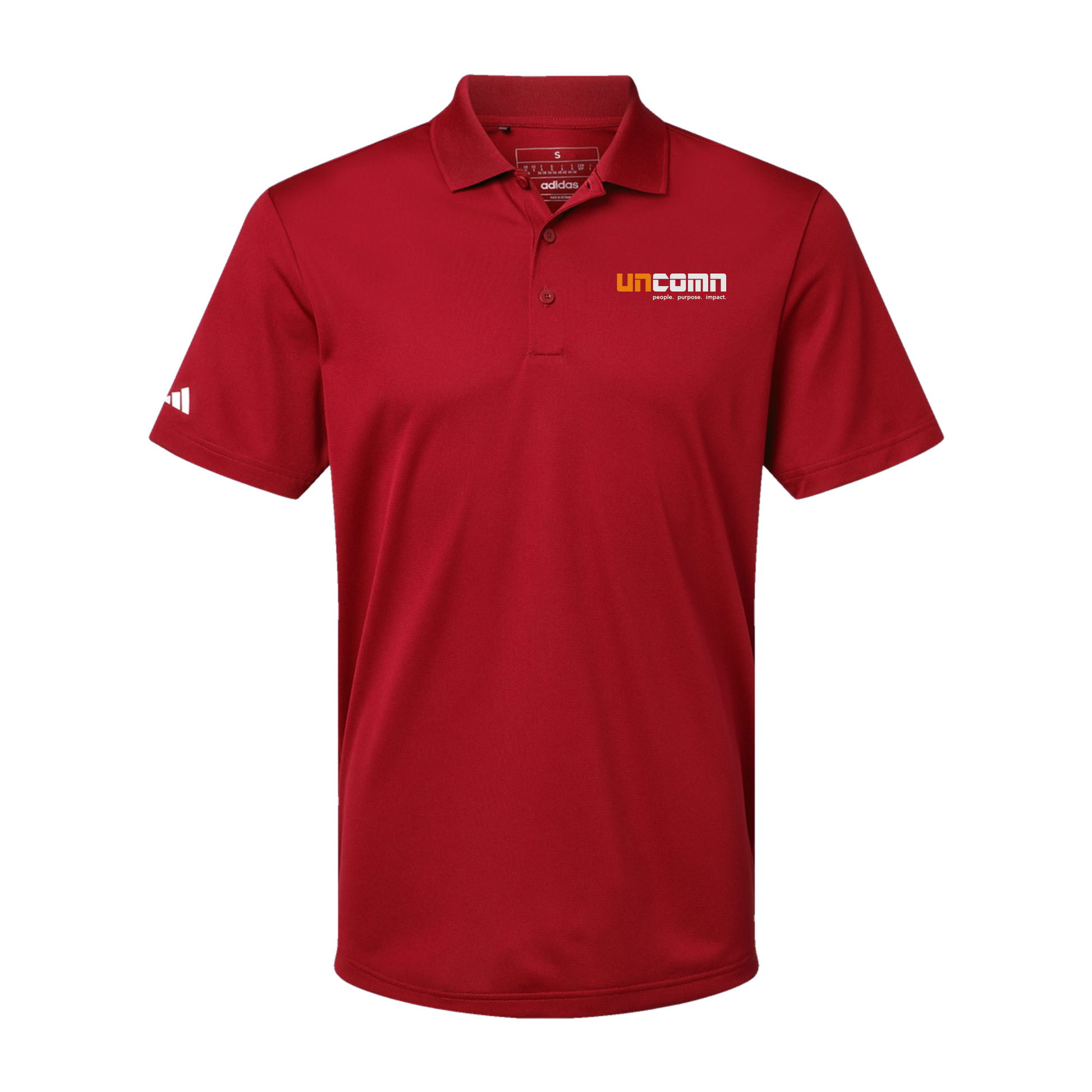 uncomn-adidas-mens-sport-polo-shirt-embroidery-leftchest-A430-powerred-flat-front
