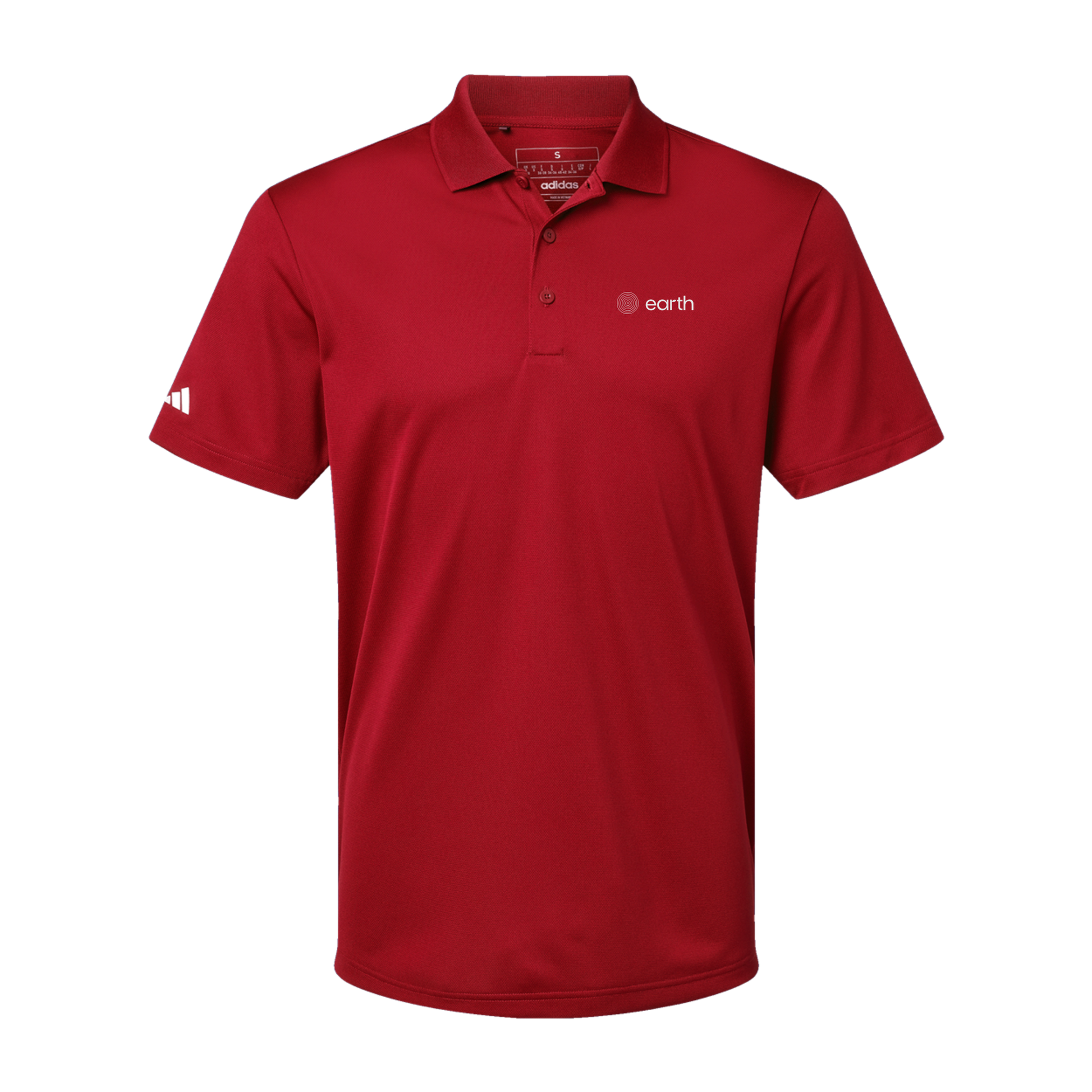 earthfuneral-adidas-mens-sport-polo-shirt-embroidery-leftchest-A430-powerred-flat-front