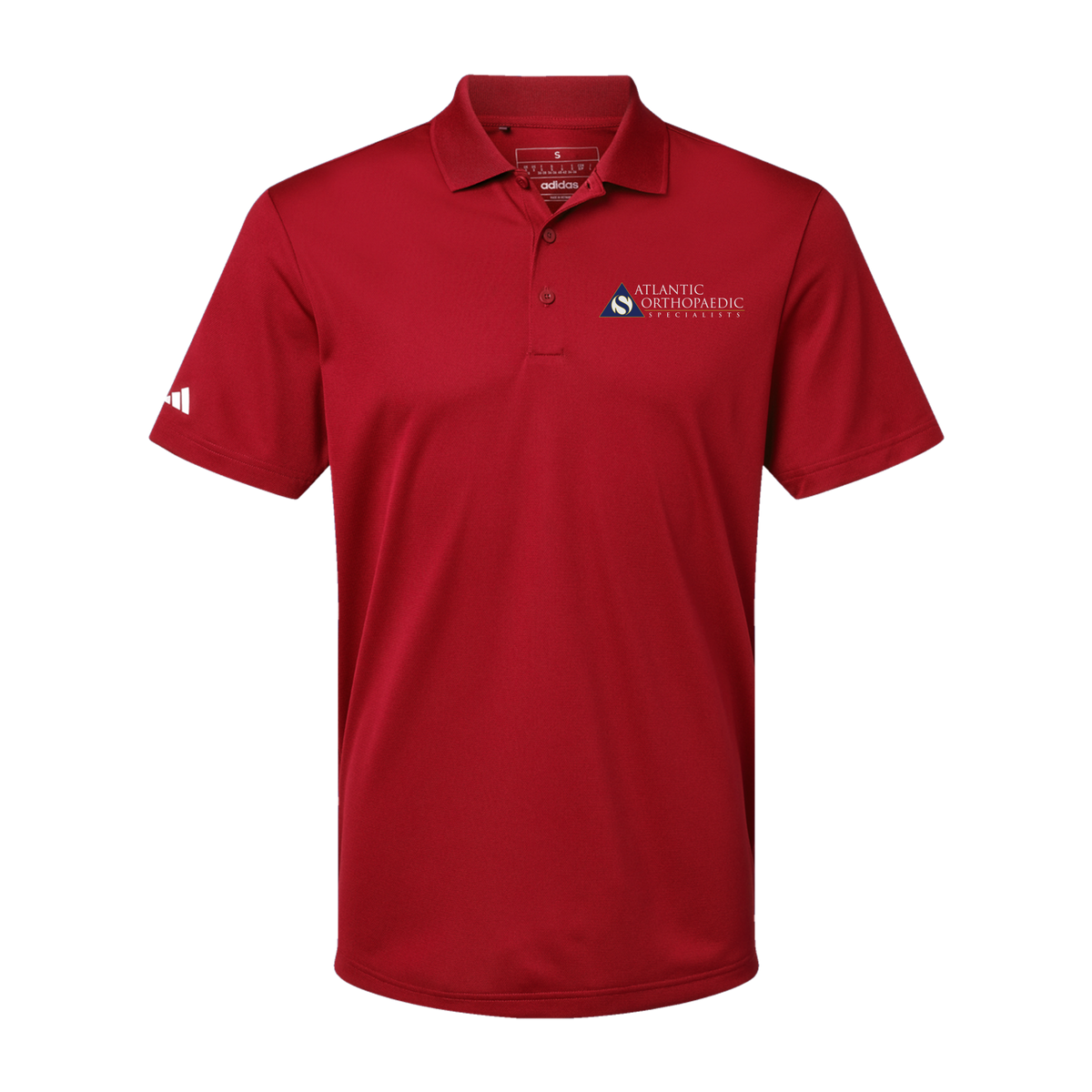 atlanticortho-adidas-mens-sport-polo-shirt-embroidery-leftchest-A430-powerred-flat-front