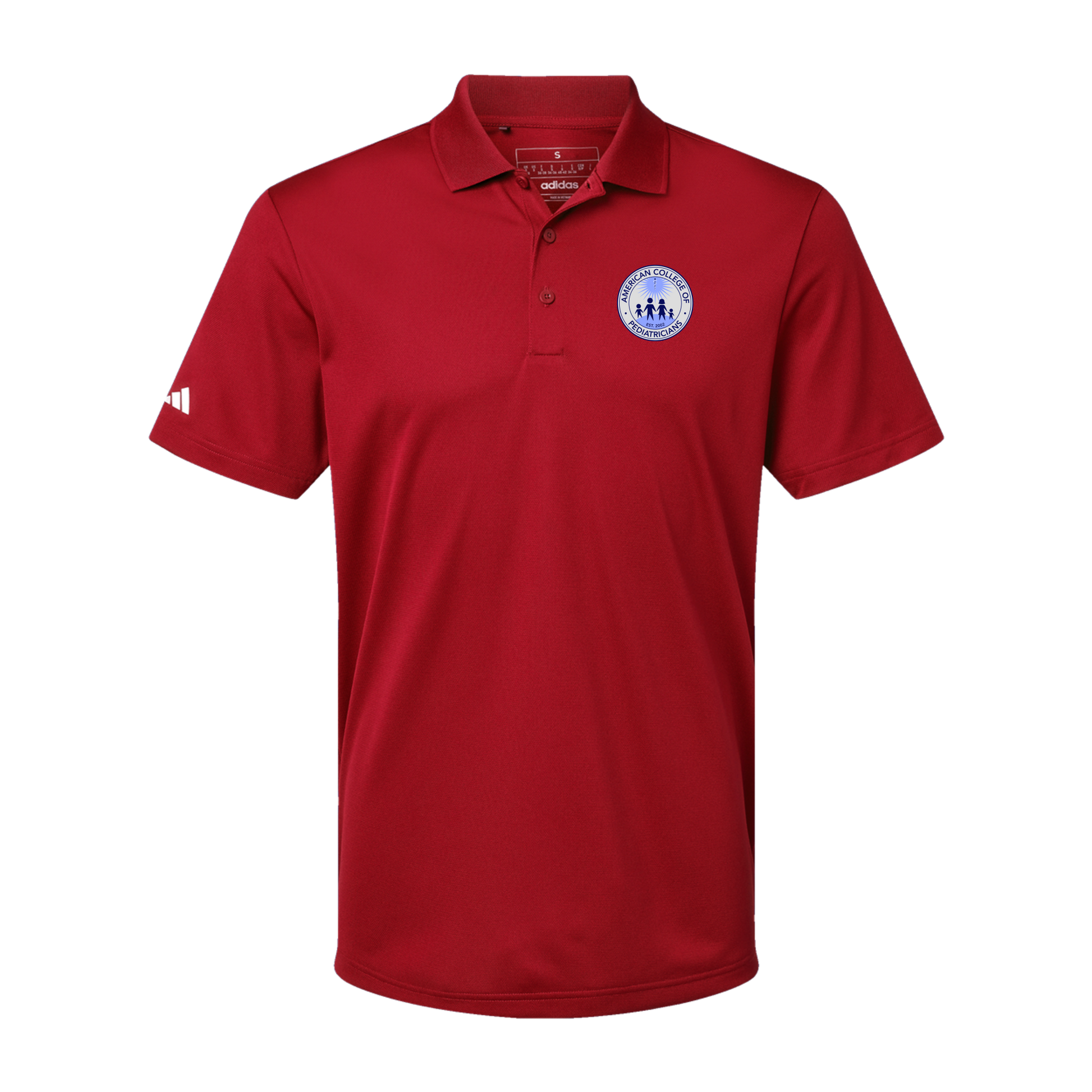 acpeds-adidas-mens-sport-polo-shirt-embroidery-leftchest-A430-powerred-flat-front