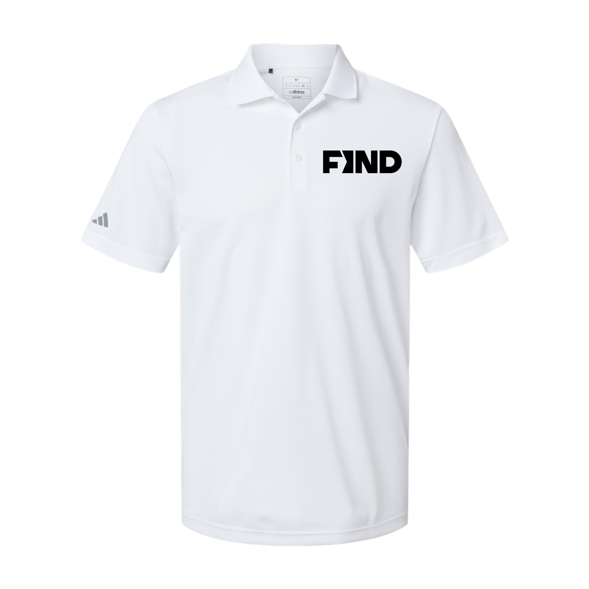 findrealestate-adidas-mens-sport-polo-shirt-embroidery-leftchest-A430-white-flat-front