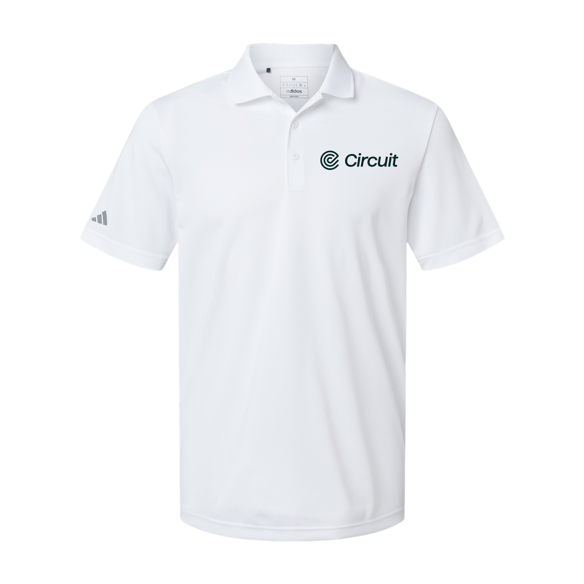 ridecircuit-adidas-mens-sport-polo-shirt-embroidery-leftchest-A430-white-flat-front