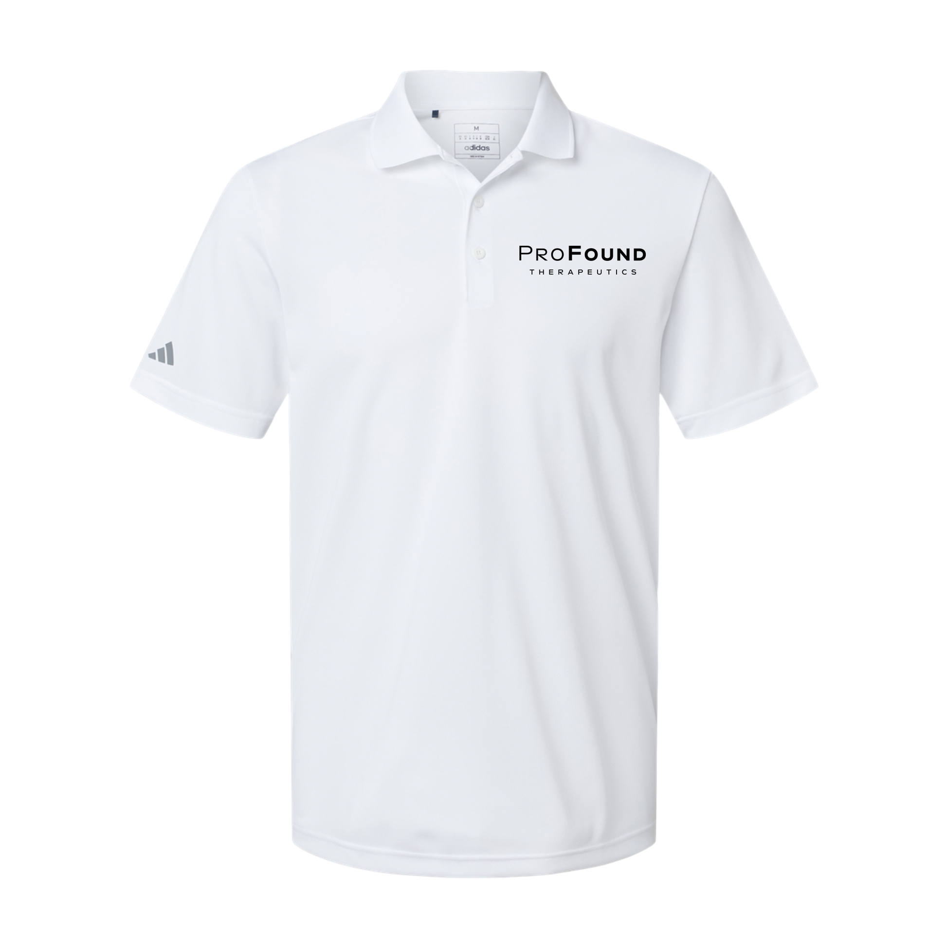profoundtx-adidas-mens-sport-polo-shirt-embroidery-leftchest-A430-white-flat-front