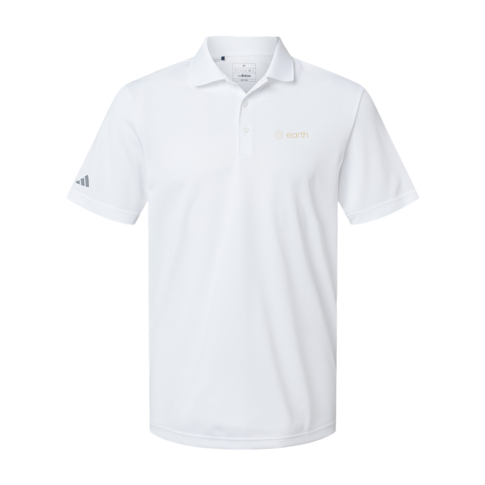 earthfuneral-adidas-mens-sport-polo-shirt-embroidery-leftchest-A430-white-flat-front