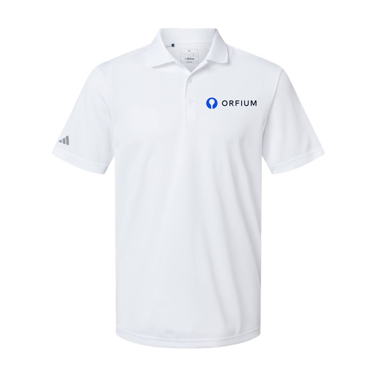 orfium-adidas-mens-sport-polo-shirt-embroidery-leftchest-A430-white-flat-front