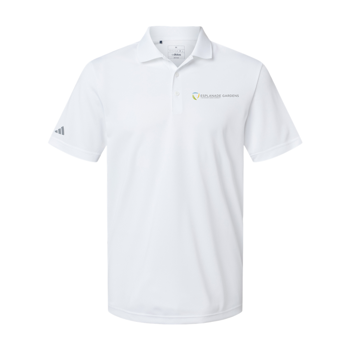 esplanadeseniorcampus-adidas-mens-sport-polo-shirt-embroidery-leftchest-A430-white-flat-front